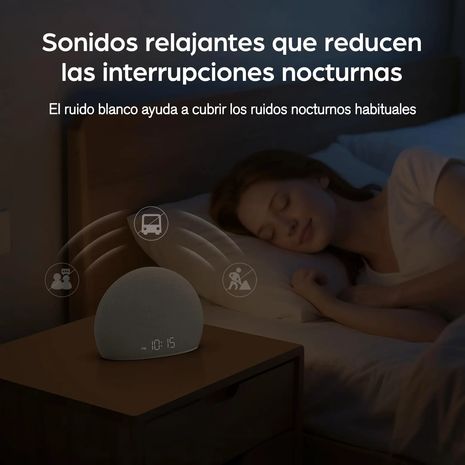DOUMOSH Despertador con Luz de Amanecer y Máquina de Ruido Blanco | Luz Natural con Alarma Suave, 20 Sonidos Relajantes, Pantalla Regulable, Diseño sin Pantalla