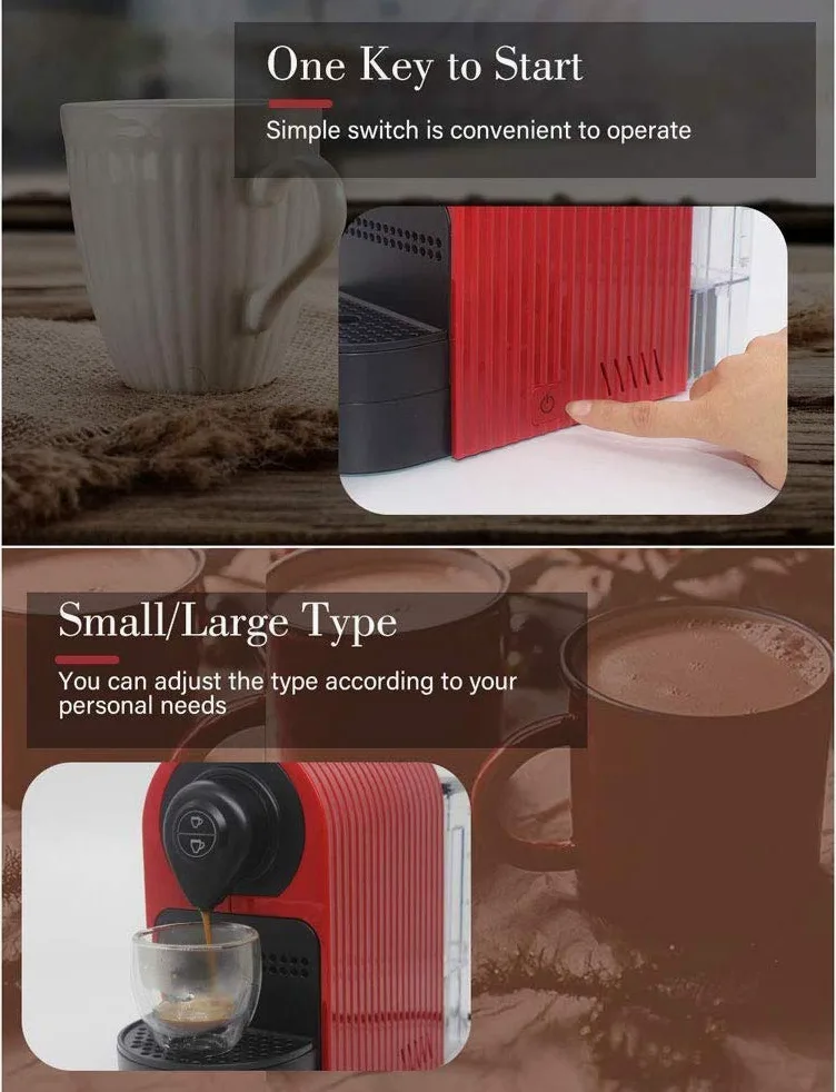 Cafetera Máquina De Café, Máquina De Café De Cápsulas Italianas, Máquina De Café De Cápsulas Pequeñas Automática De Oficina para El Hogar Adecuado Compatible con Cápsulas Nestlé, Regalos Com