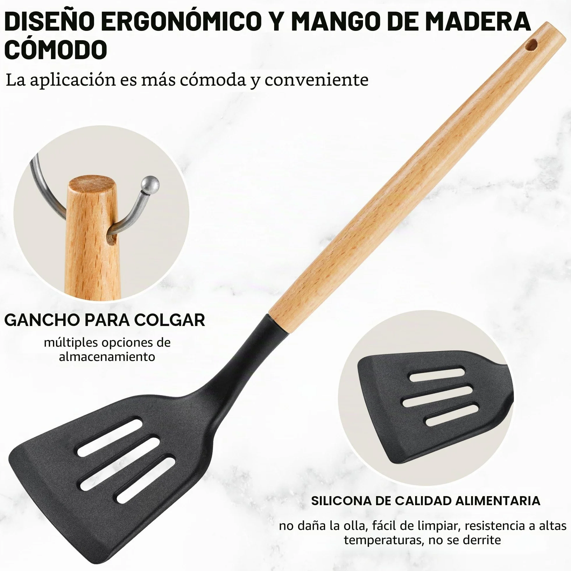 Vortix 19 Piezas Juego de Utensilios de Cocina de Silicona con Soporte