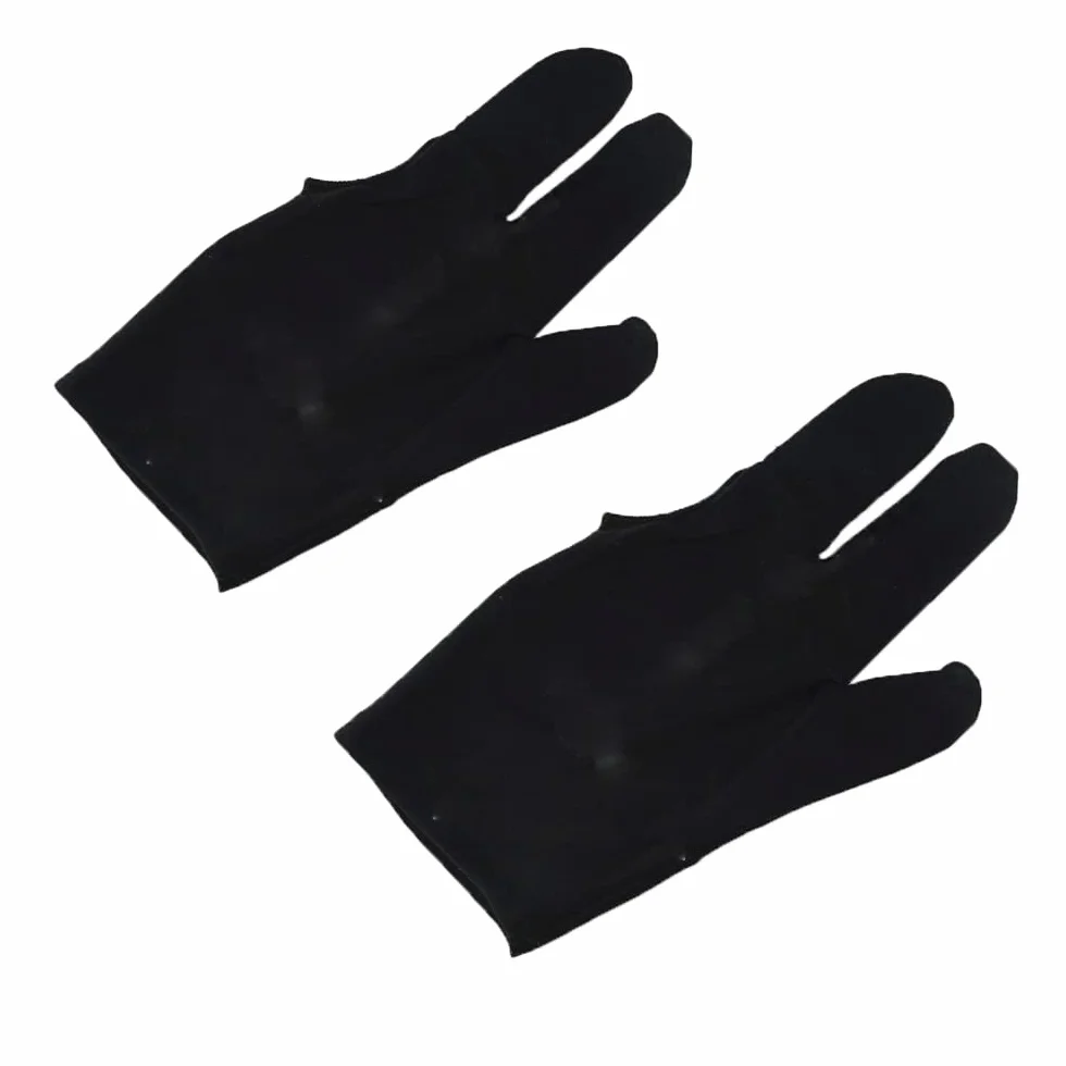 zalati Guantes de billar de tres dedos para taco de billar, licra y licra para mano izquierda y derecha, color rojo