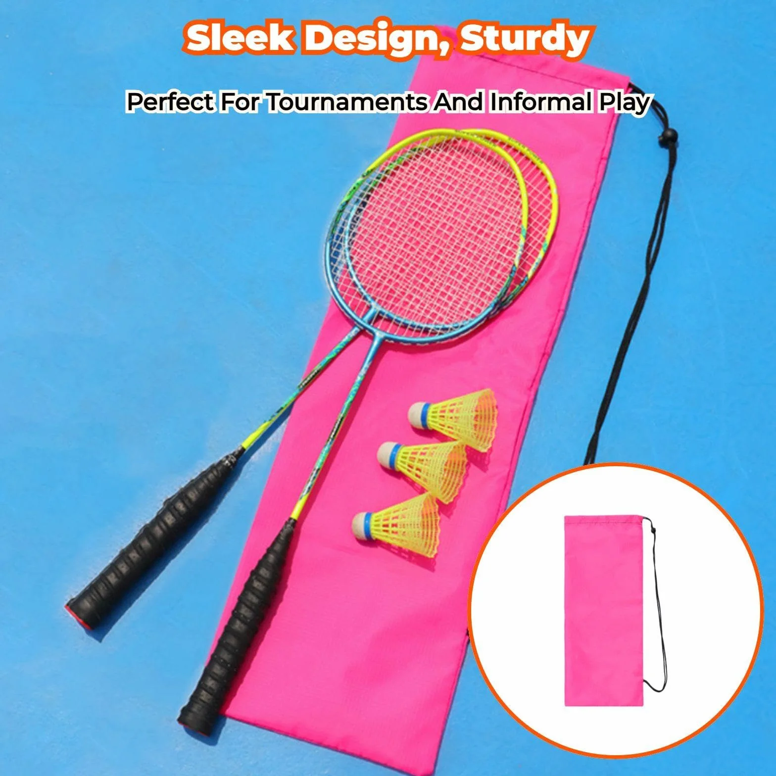 Bolsa para Raquetas de Bádminton con Cordón Ajustable, Porta Raquetas de Tenis