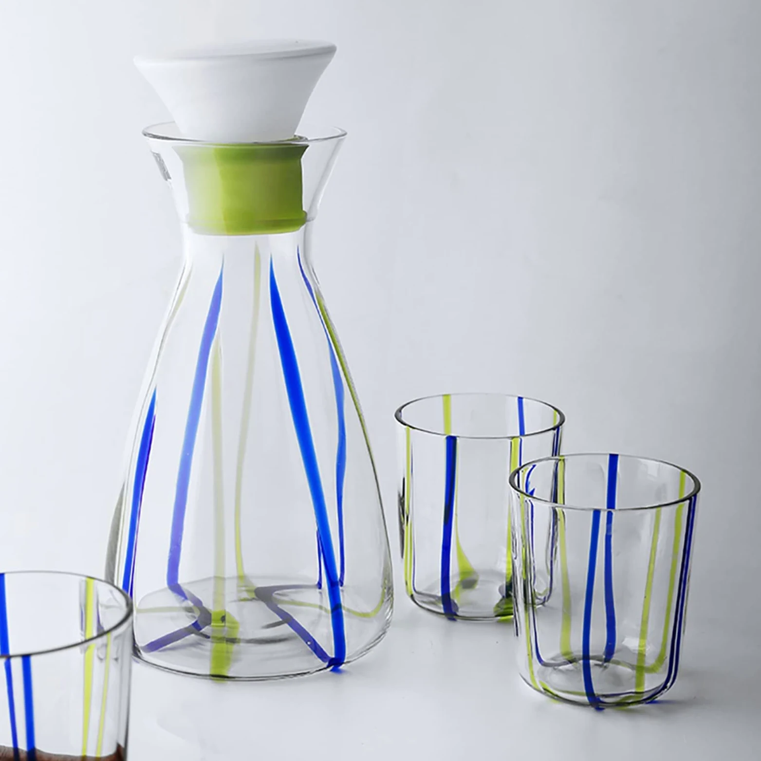 Jarras Agua Hervidor de vidrio frío con 4 tazas de agua fría clara jarra de jarra de jarra de jarra de jarra de bebidas for bebidas conjuntos de botella de agua con tapa Jarra de Té Helado(Color:Green