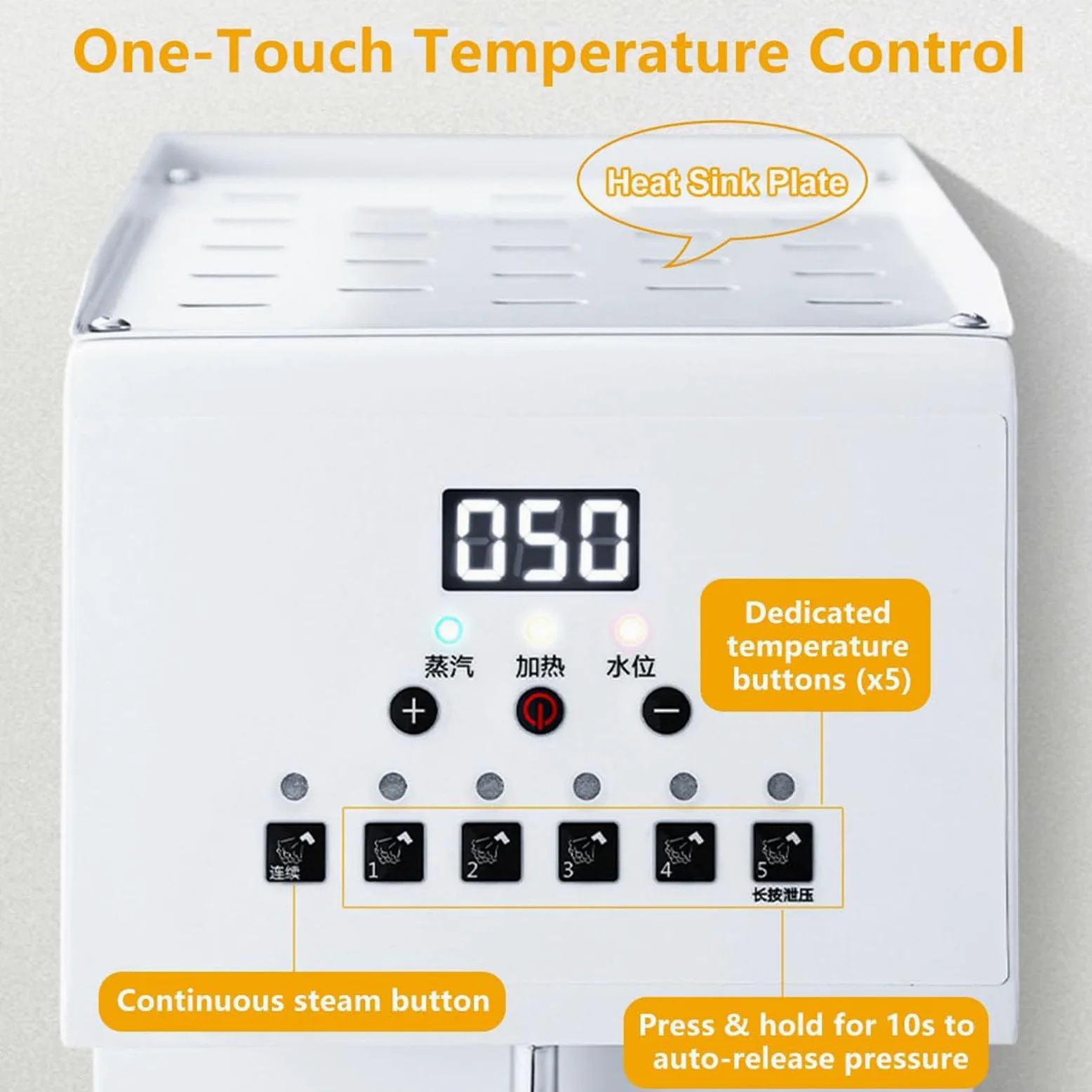 Espumador de leche eléctrico comercial con pantalla LED, calentamiento rápido de 2500 W, gran capacidad de 6 L para cafeterías y teterías.