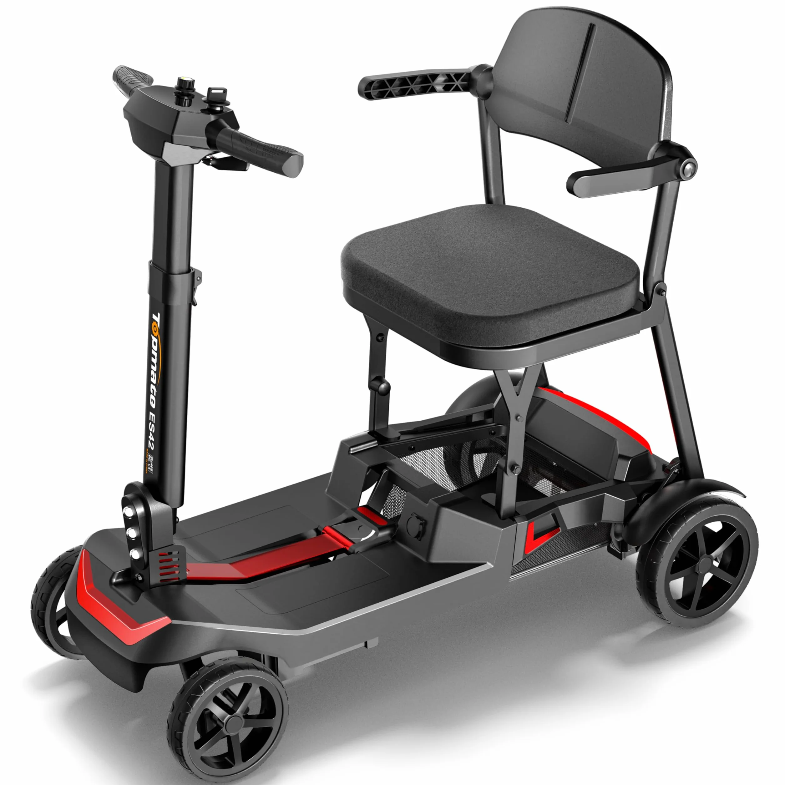 TopMate Scooter Eléctrico de Movilidad Ultracompacto Doble Batería Plegable 4 Ruedas Ligero