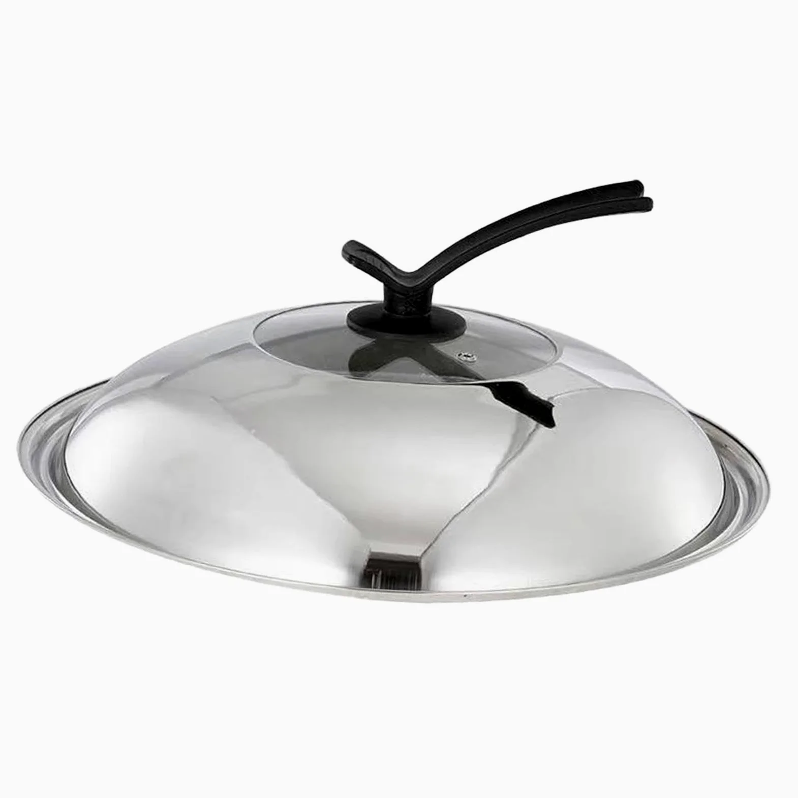 Qectial Tapa Redonda para Sartén de 36 Cm, Ideal para Sartenes de 34-35,5 Cm de Diámetro. Incluye Asa de Apoyo, Mango Estable