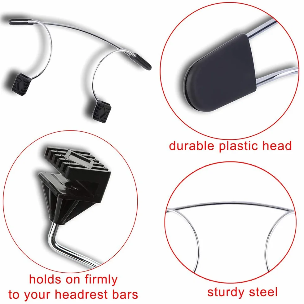 Perchero metálico Ajustable para Coche - Perchero de Acero Inoxidable de Primera Calidad para Trajes, Camisas y Chaquetas - Diseño Que Ahorra Espacio para Uso Diario y de Viaje.
