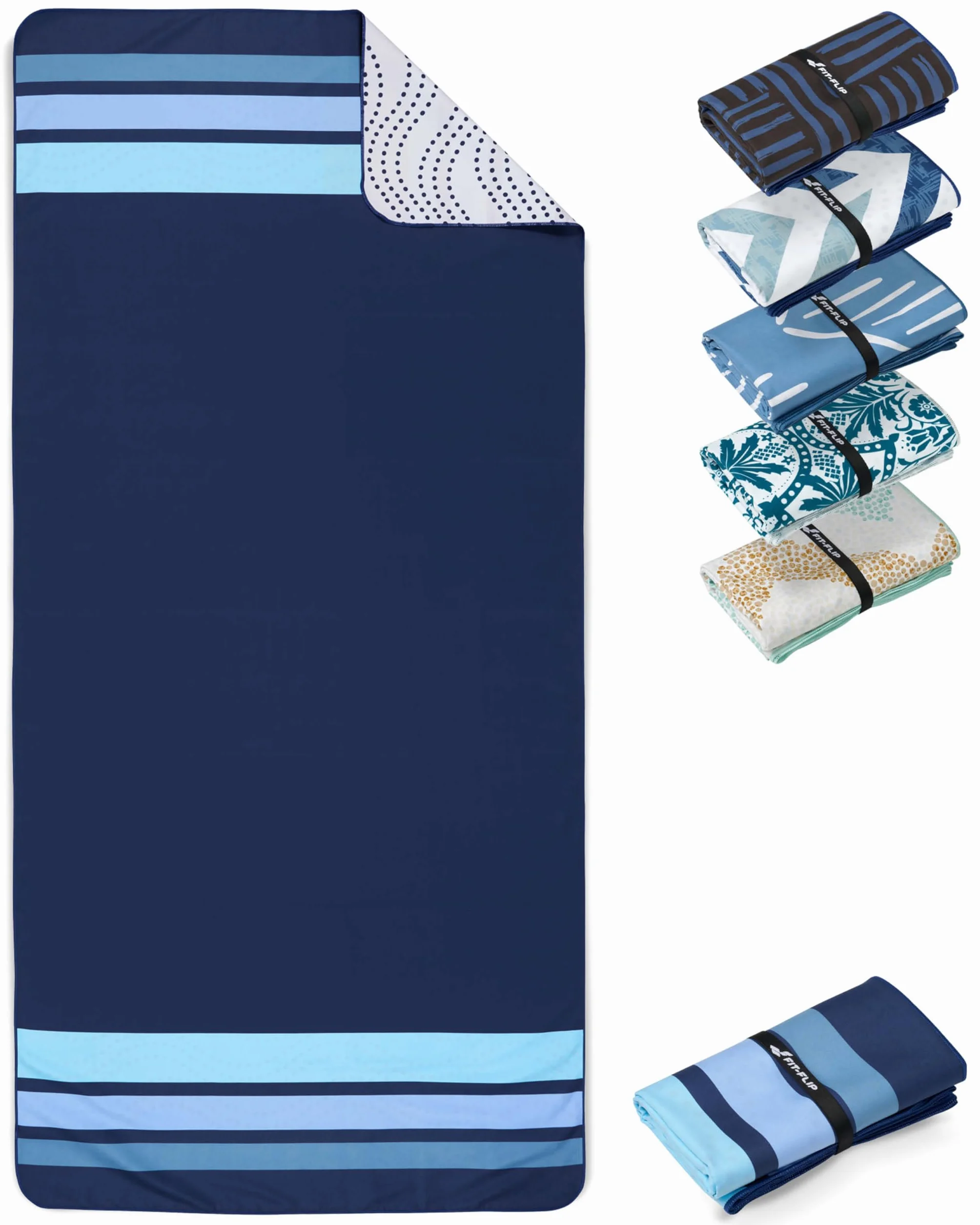 Fit-Flip Toalla de Playa Microfibra Grande 200 cm x 90 cm - Secado rápido, Reciclada