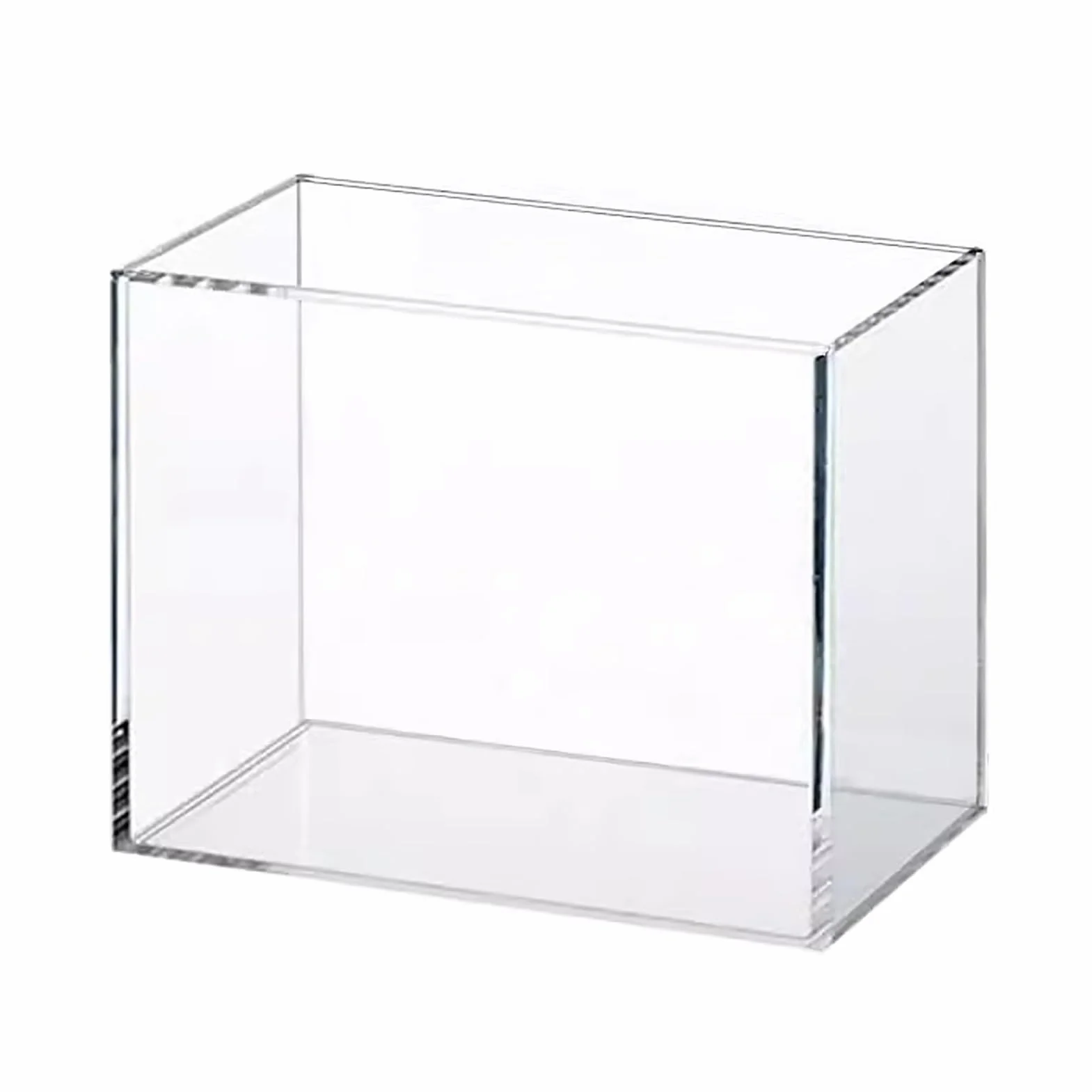 Bandeja acrílica para fotografía, vitrina transparente para publicidad de cosméticos, diseño versátil de tanque de agua