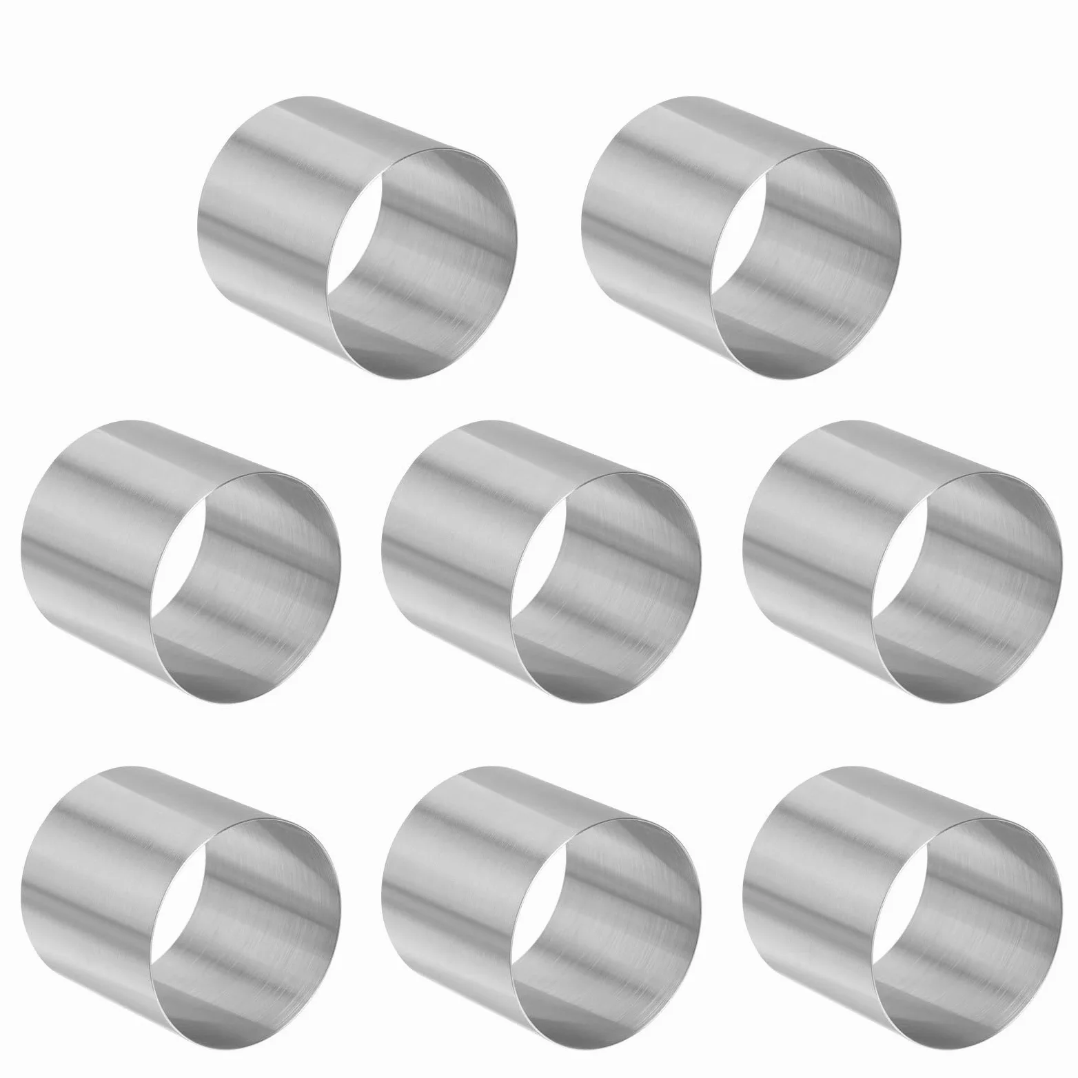 GALPADA Molde para Pastel de Acero Inoxidable Redondo de 8 Piezas Bordes Lisos y Desmoldeo Fácil para Mini Tartas de Mousse Casero y Postres