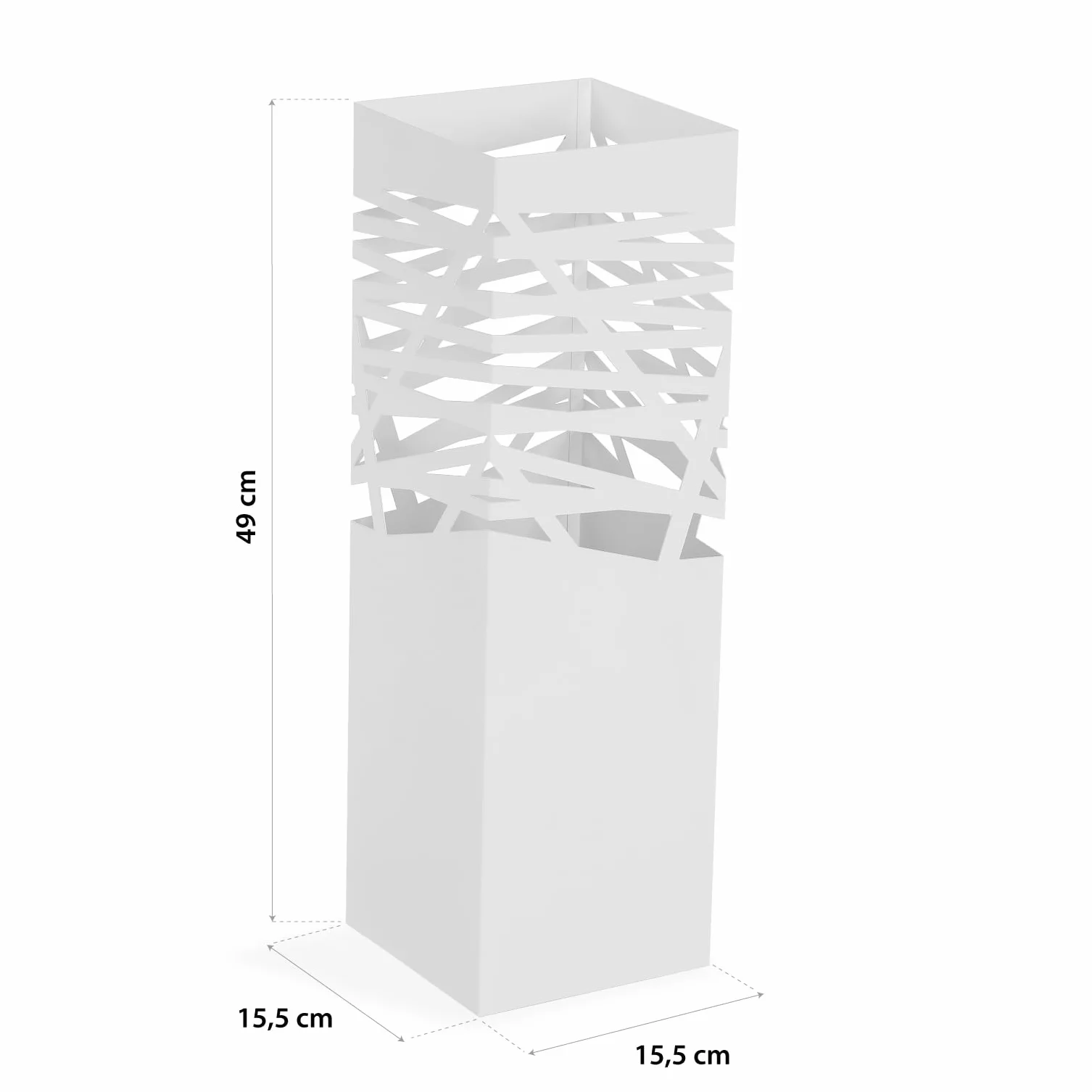 Versa Rulo Paragüero para la Entrada, Habitación o Hall, Porta Paraguas Moderno, Medidas (Al x L x An) 49 x 15,5 x 15,5 cm, Metal, Color Blanco