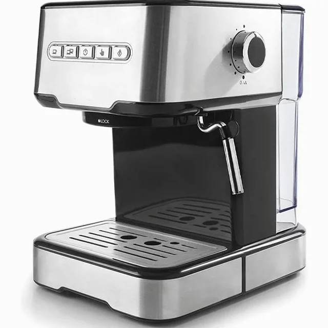 Suinga - Cafetera Expresso con 2 salidas de café y función de calentar/espumar la leche, apta para café molido y cápsulas