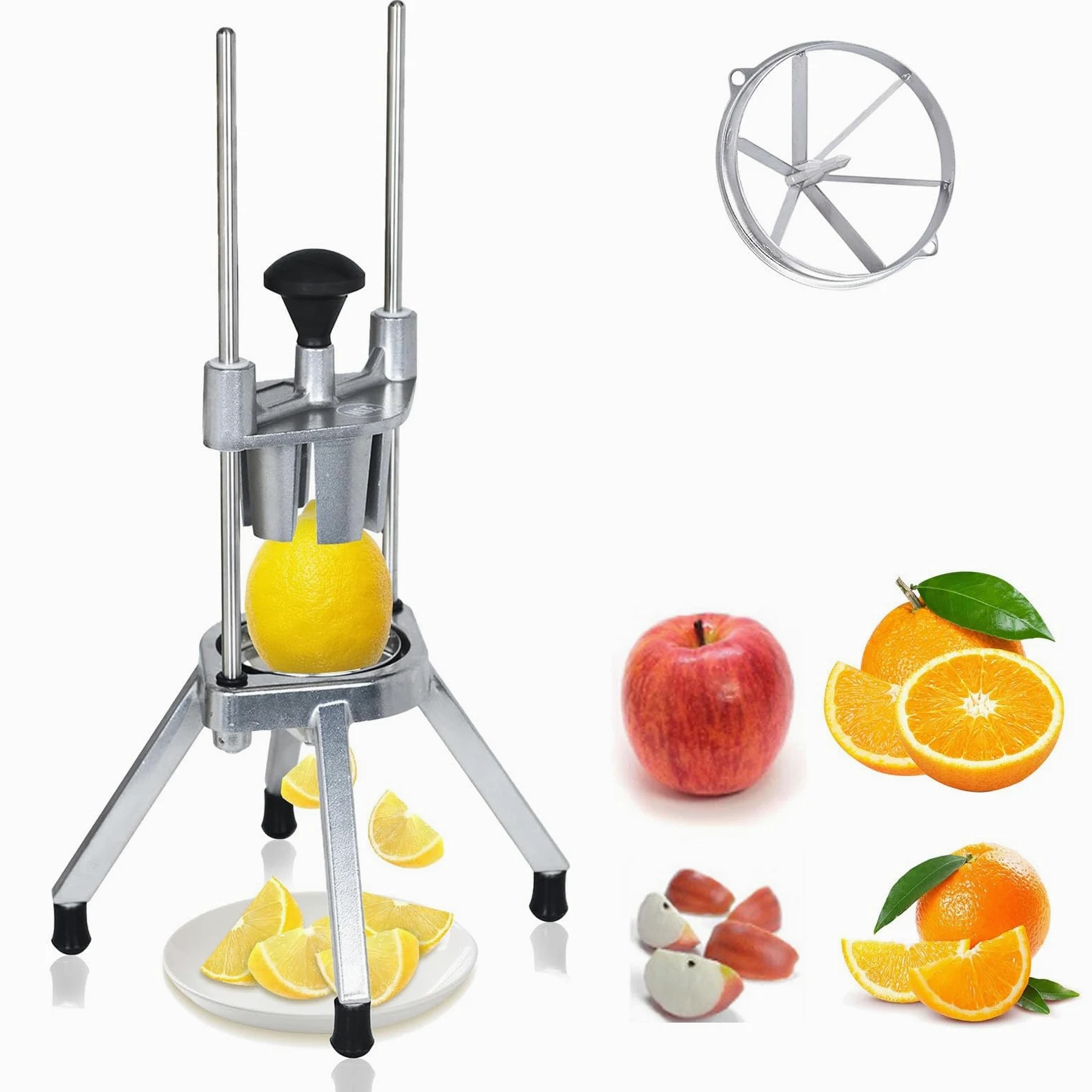 Cortador de cuña de limón y lima, cortador de acero inoxidable para verduras y frutas, ideal para tomates, patatas, cebollas, herramienta de cocina de grado comercial
