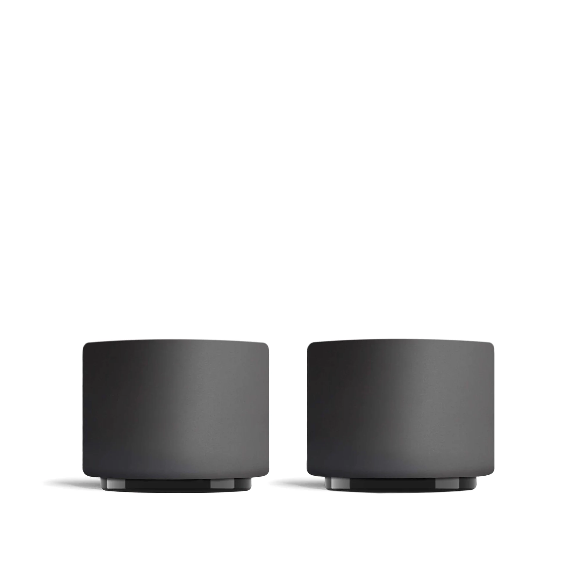 Fellow Monty | Tazas de espresso para arte latte | Demitazas de cerámica, pequeñas, de doble pared | Negro mate con base de grafito | Tazas de 90 ml (juego de 2)