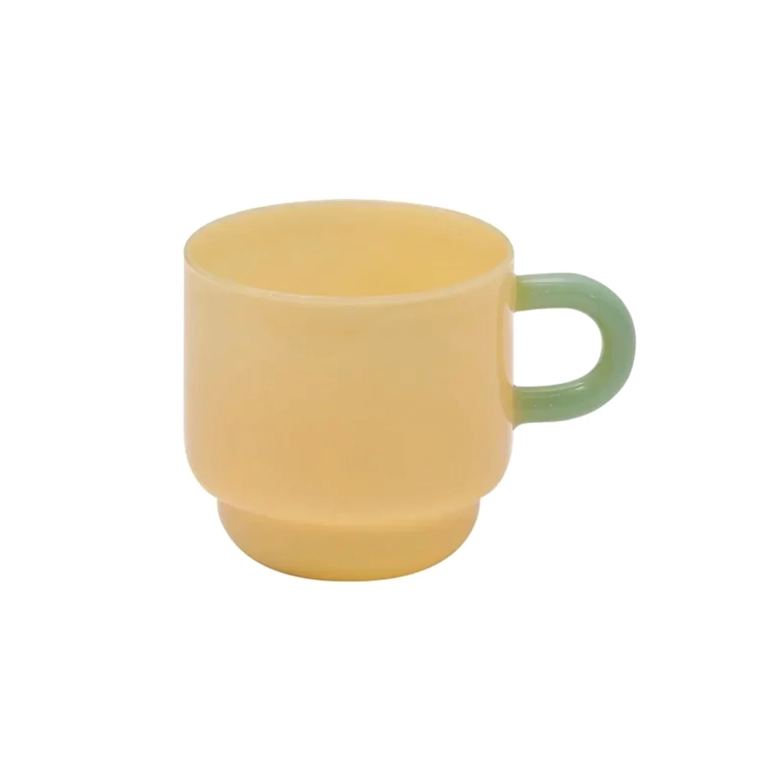 Taza Tea Mugs Jade Mug Retro Green Glass Heat Resistant Tea Cups Glass Coffee Mug Drinkware Drinking Milk Water Coffee Cup 8oz(Ivory)