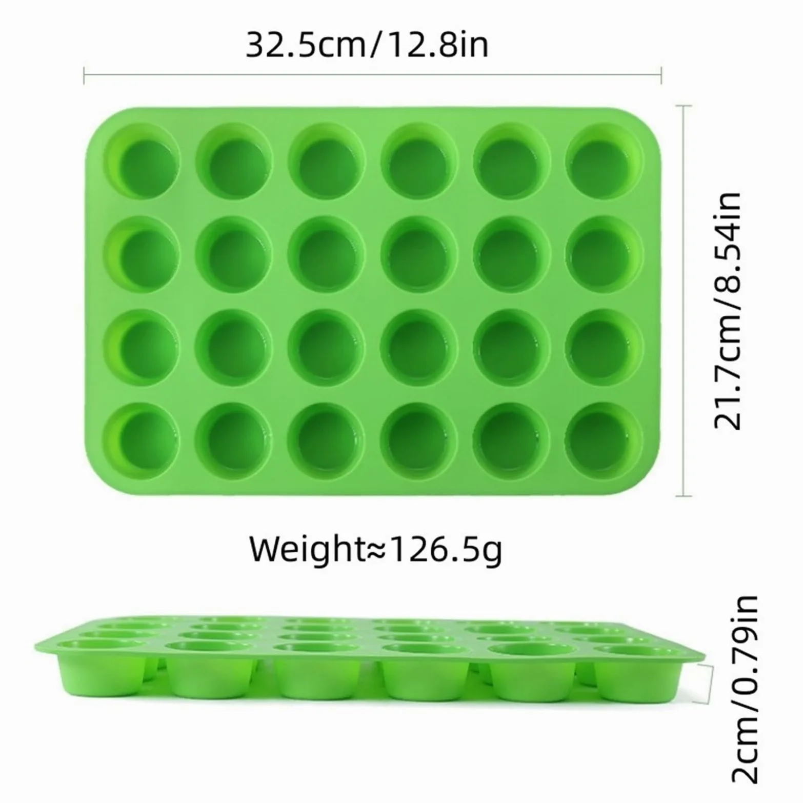 2 piezas de herramientas for hornear, 24 tazas redondas uniformes, molde for pasteles cocina para Pasteles(Orange)