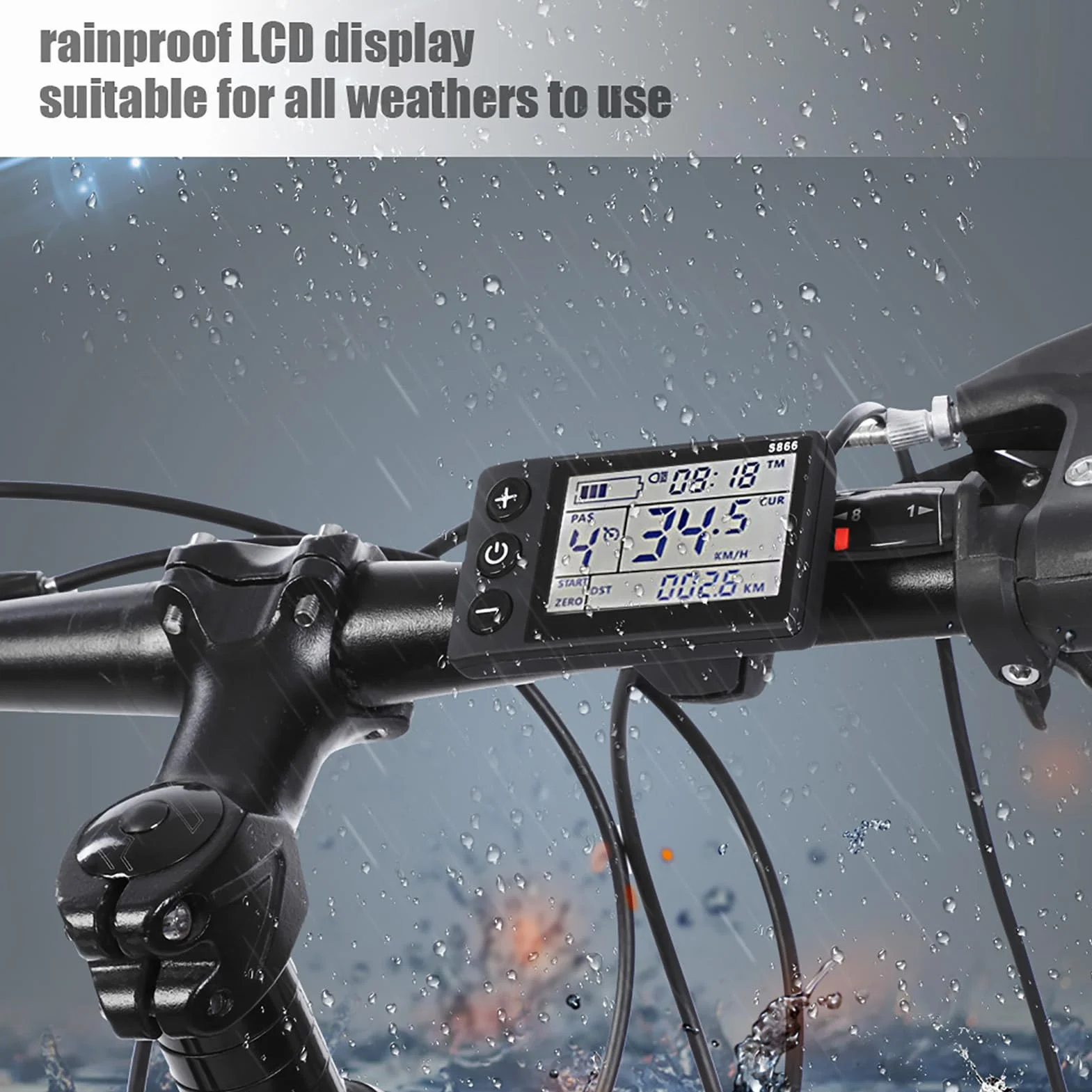 Motor Eléctrico Sin Escobillas Controller 36V 48V 250W 350W Kit de Controlador de Bicicleta Eléctrica con Pantalla LCD Impermeable