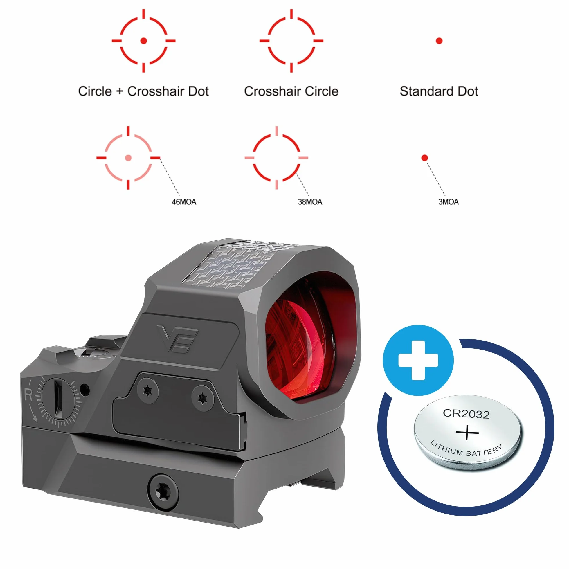 Vector Optics Frenzy-X 1x19x26 Red Dot Sight Picatinny Solar Multi-Reticle