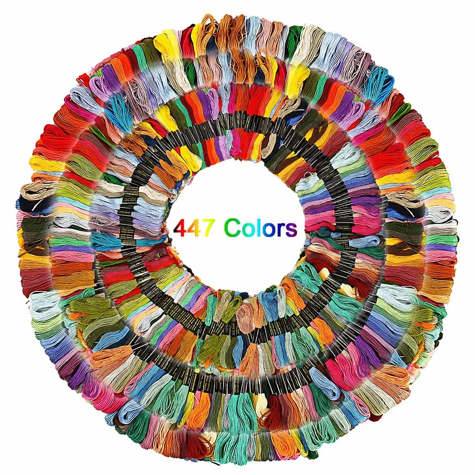 447 hilos de bordado de colores para punto de cruz, hilo de algodón de color arcoíris, paletas de colores, pulseras de 8 m, hilo de bordado de colores mixtos para pulseras de amistad, manualidades