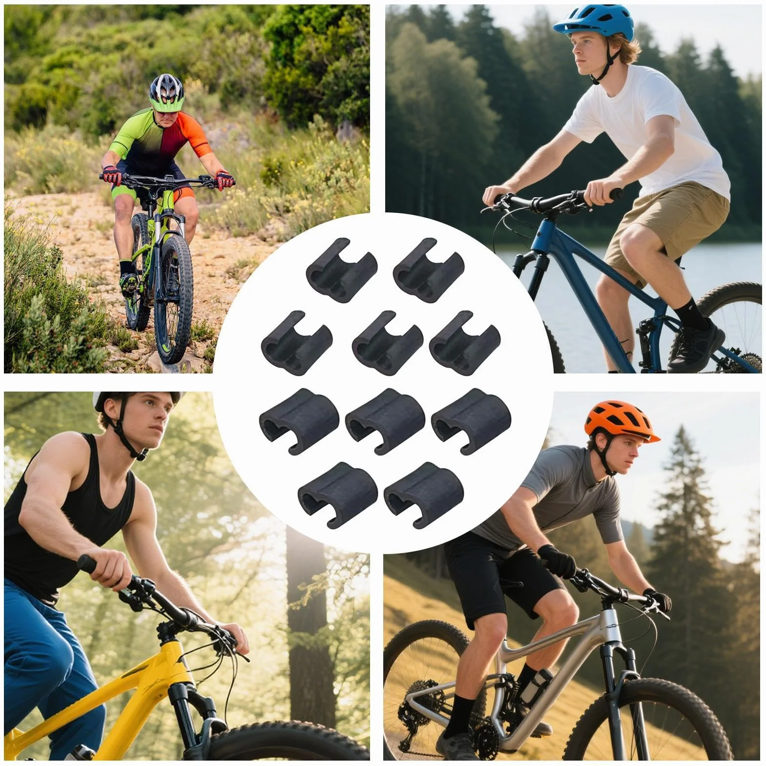 Abrazaderas para Cables de Frenos de Bicicleta 10 Unidades Guías para Cable de Frenos