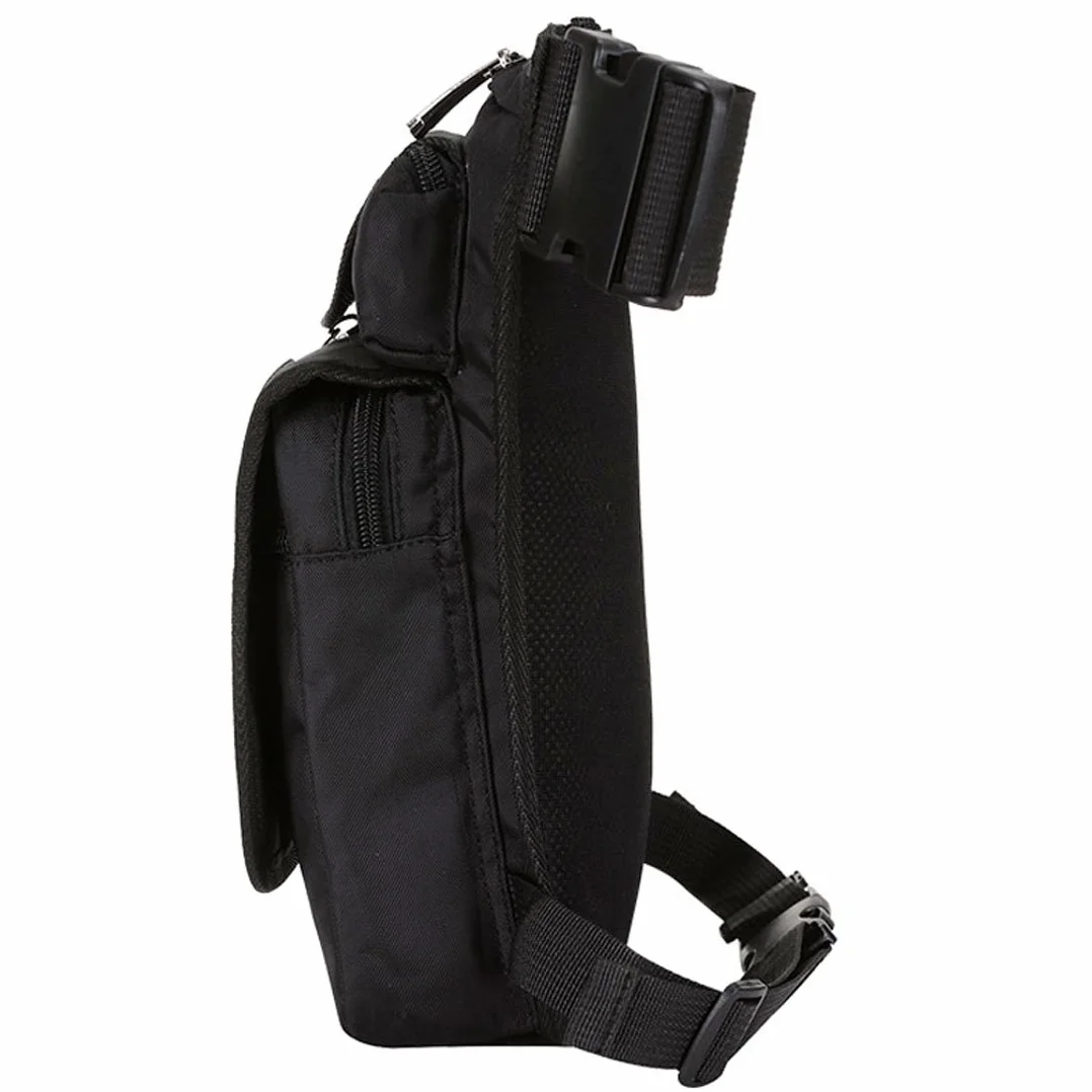 Nylon Bolsa Táctica de Pierna para Hombre Mujer Motocicleta Crossbody Hombro Bolso Cintura Riñonera Fanny Pack Negro