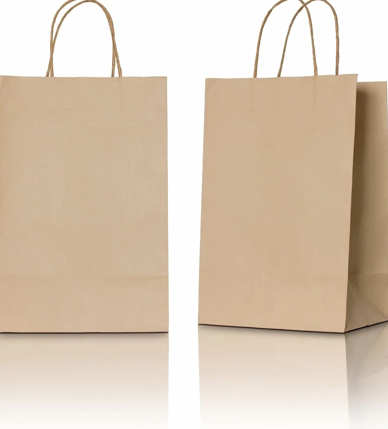 Grupo Darik 200 Bolsas de Papel Kraft 24x32x10 cm| Bolsa de Papel con Asas | Bolsas marrón (200, 24x32x10 cm)