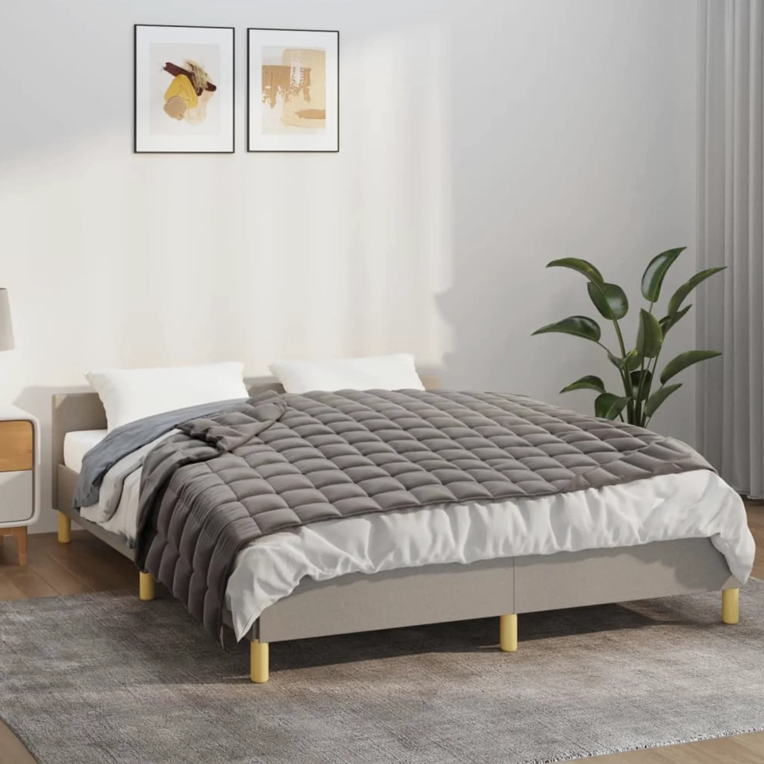 Gecheer Manta ponderada gris 150 x 200 cm 11 kg Tela-PLT1238
