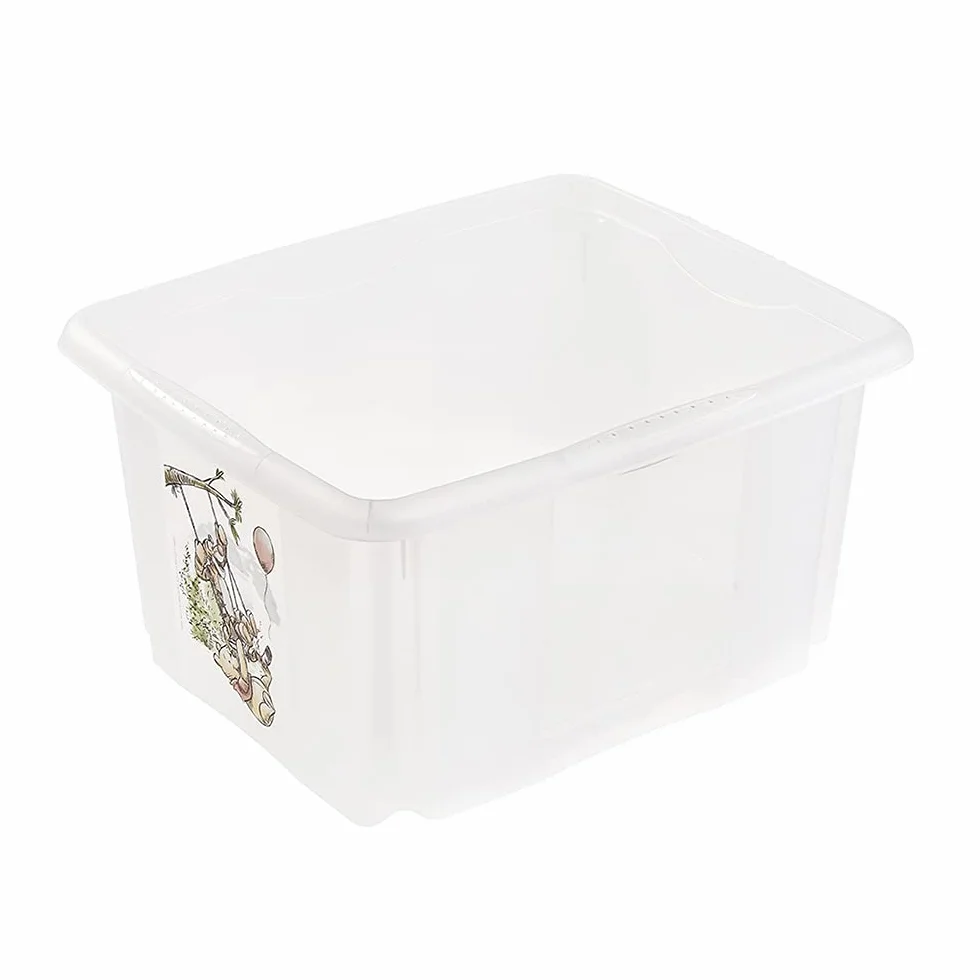 Keeeper Caja de almacenamiento Winnie 24 l Giratoria apilable Natural transparente