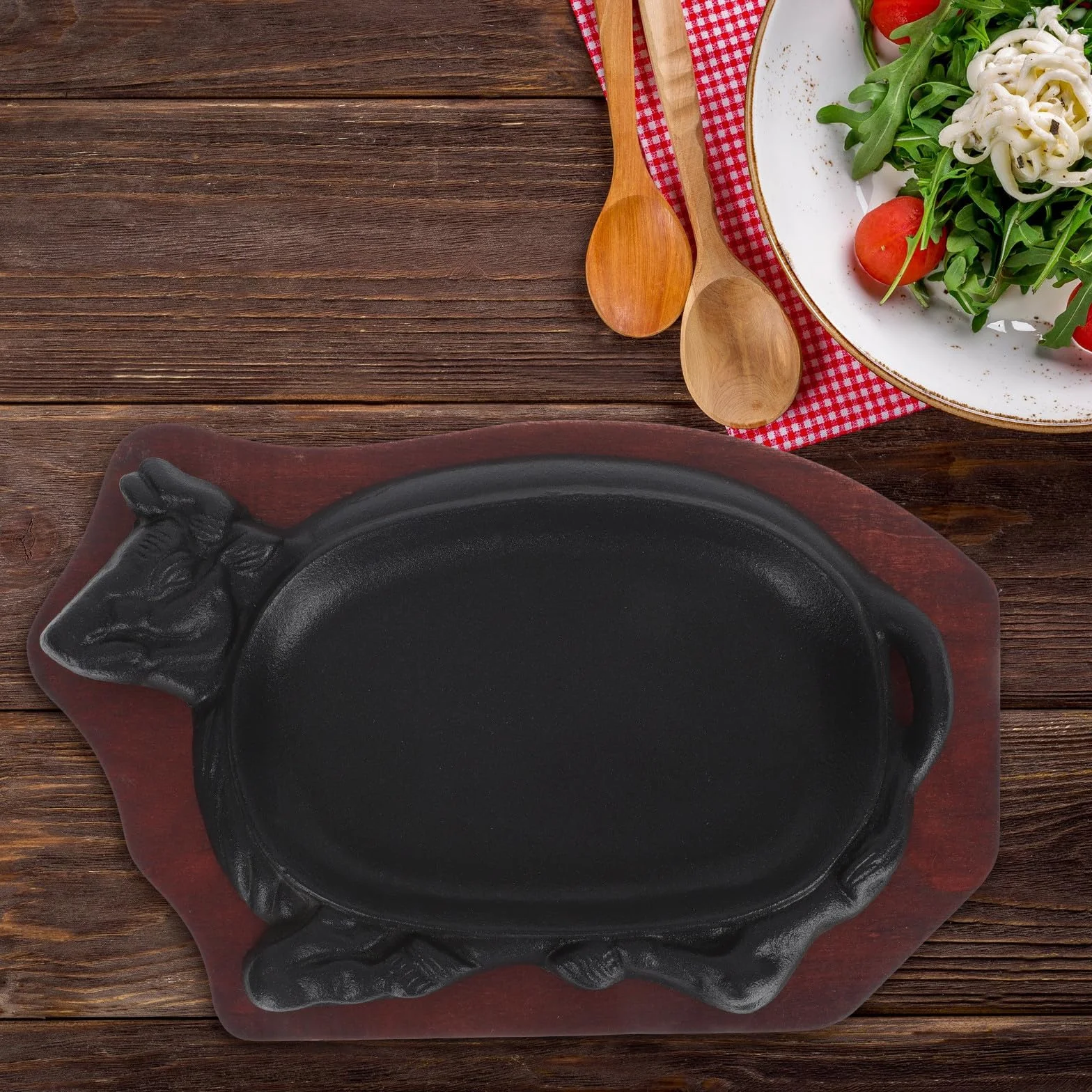Garneck Plancha De Asar Antiadherente Para Carne y Pescado Placa De Parrilla De Buey Bandeja Ligera y Fácil De Transportar