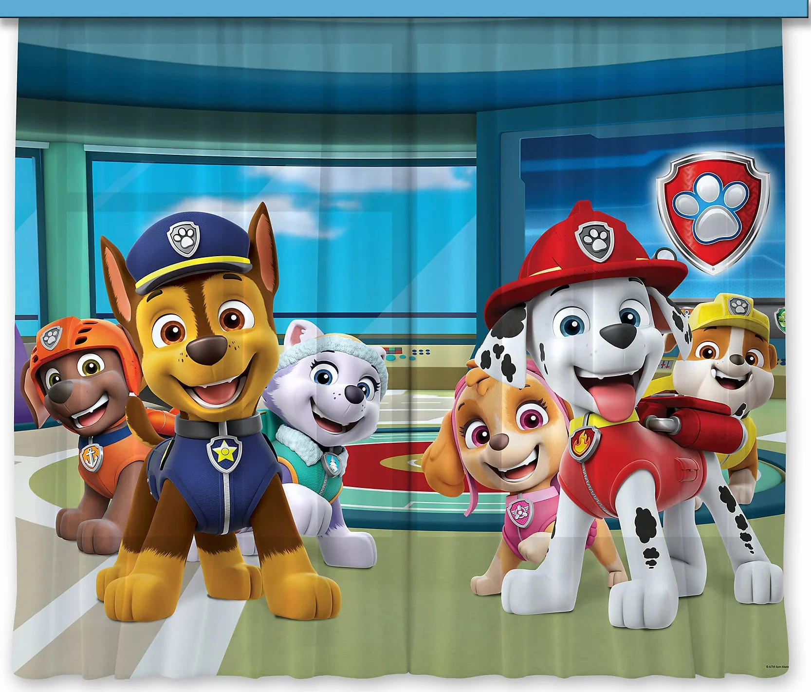 AG Design Cortinas Paw Patrol Infantil 2 Piezas Multicolor 180 x 160 cm