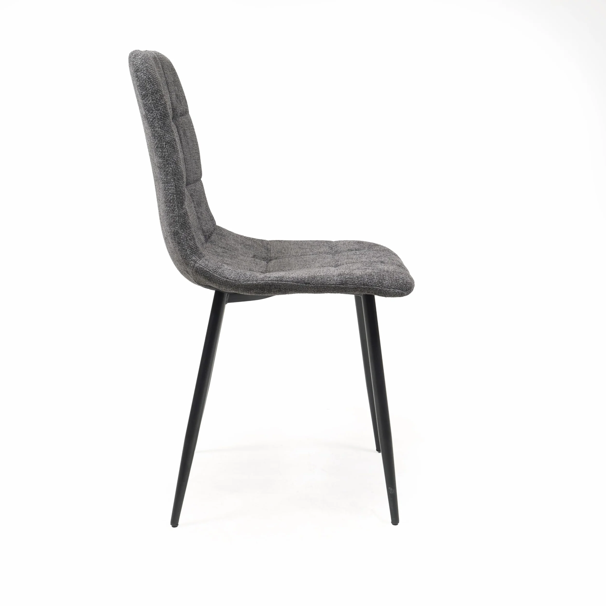 Homely® | Pack 4 sillas Aitana para Comedor | Elegante y Sofisticada | Sillas de Comedor con Acabado Tela Chenilla | Patas Metal Color Negro | Diseño cómodo y ergonómico | Gris Oscuro