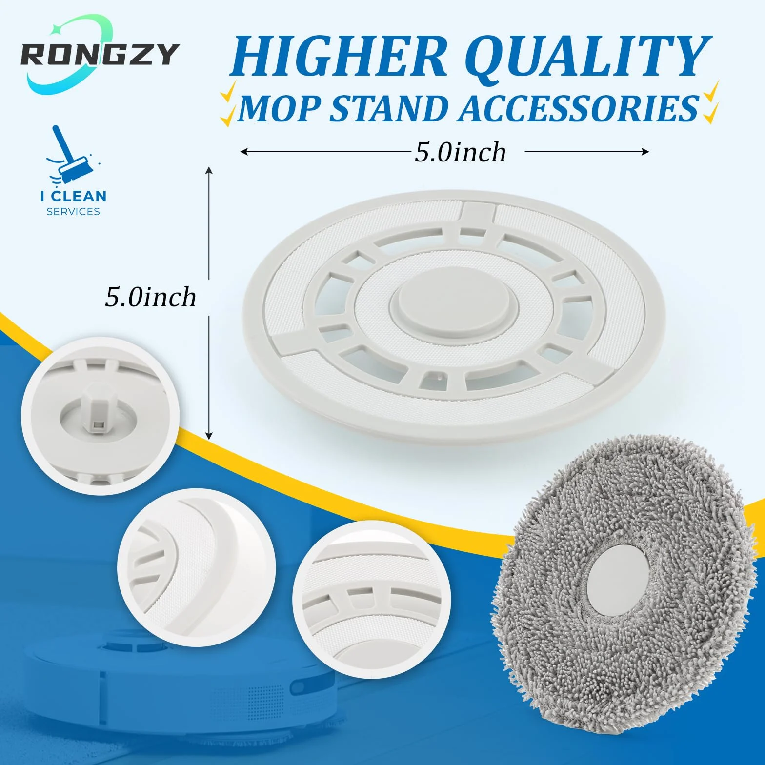 RongZy Soporte de Trapeador para Xiaomi X20+ Lavable y Reutilizables Paños de Fregona para Dreame L10S Pro Gen 2/ L10 Ultra/ L10S Pro/ L10S Ultra/ L10 Prime/ X20 Pro Robot Aspirador Accesorios XX