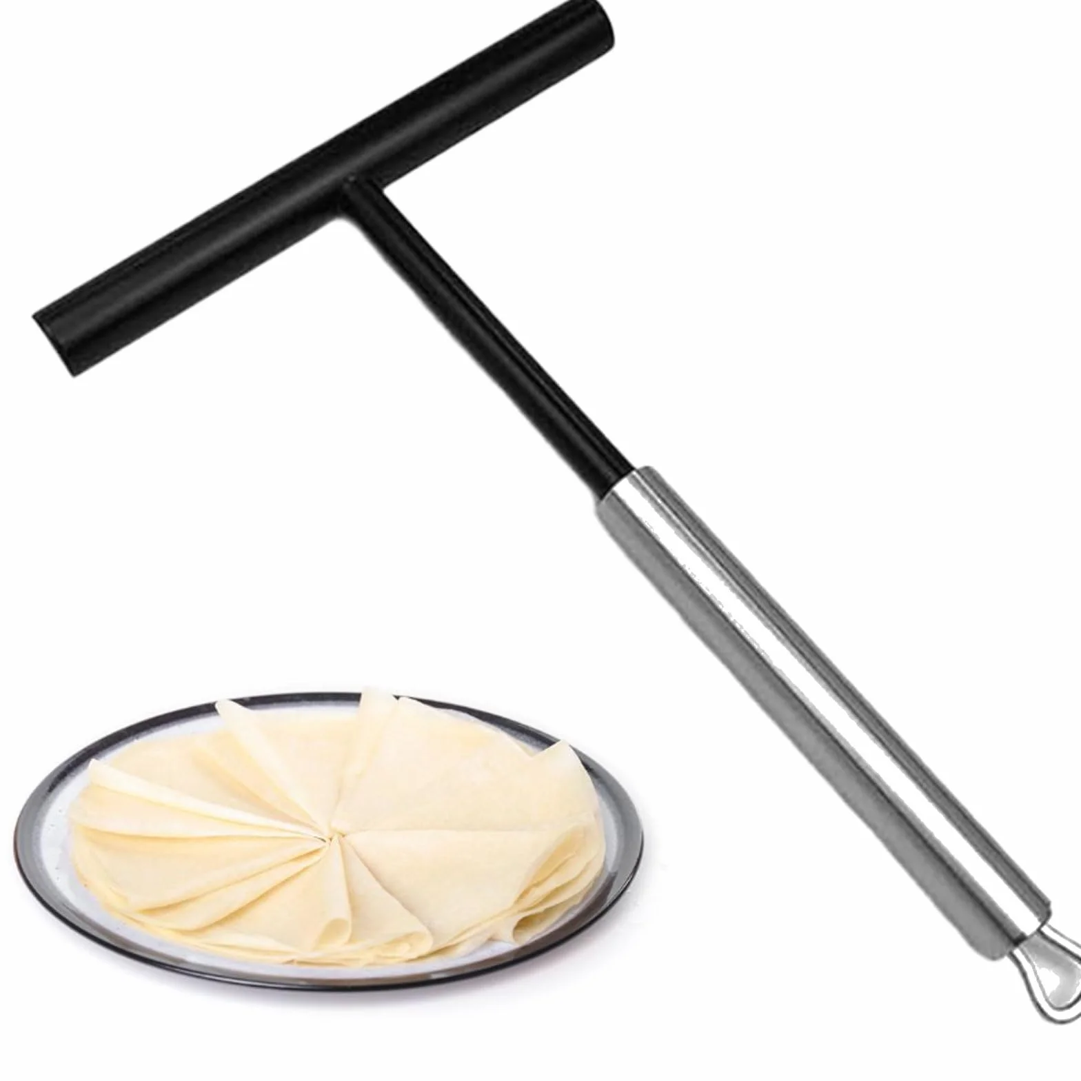 1 Pieza Esparcidor de Crepe Inoxidable de 19.5 cm Largo,Durable y Resistente a Altas Temperaturas T Herramienta de Panqueques para Hacer Crepes Pancakes Hornear Cocinar Utensilios de Cocina