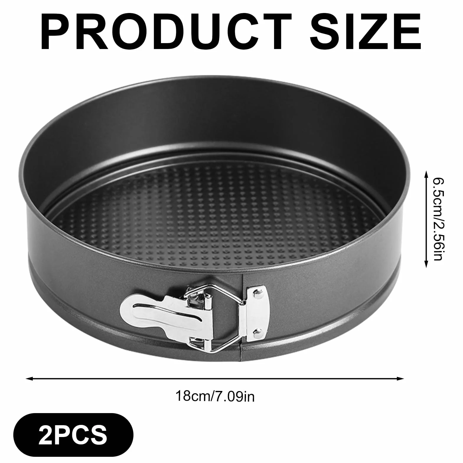 Molde Tarta desmontable 18 cm, 2 unidades Circular Molde Bizcocho Horno con revestimiento antiadherente,