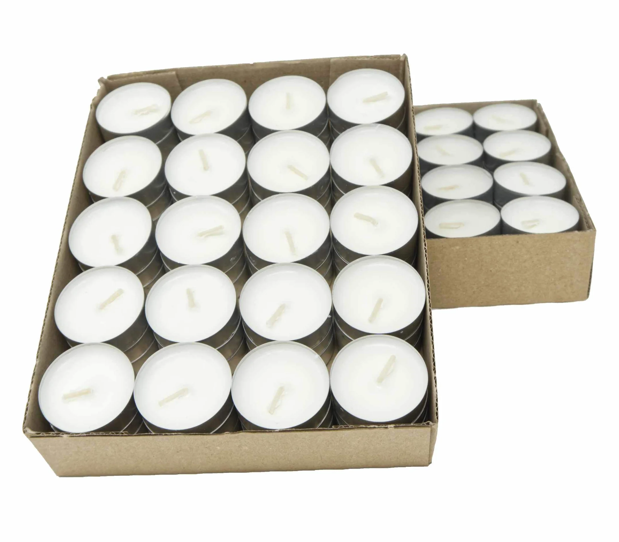 Velas de té naturales sin perfume hechas de velas de cera de soja con 4 u 8 horas de tiempo de combustión Candlelitas Sin parafina en vaso de aluminio reciclable Sin plástico