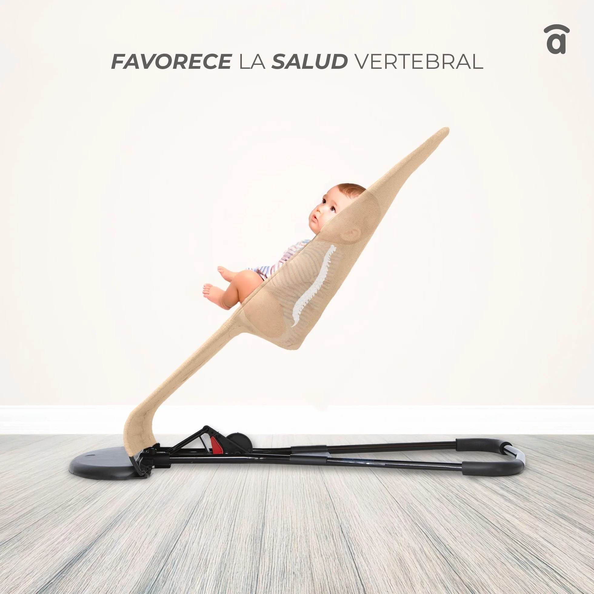 Asalvo PARADISE Hamaca Bebé 2 en 1 con Función Mecedora y Balancín, 0-1 años, Max 13 kg, Ligera y compacta, Balanceo Natural, Arnés 3 puntos, Reclinable y Plegable, Gris