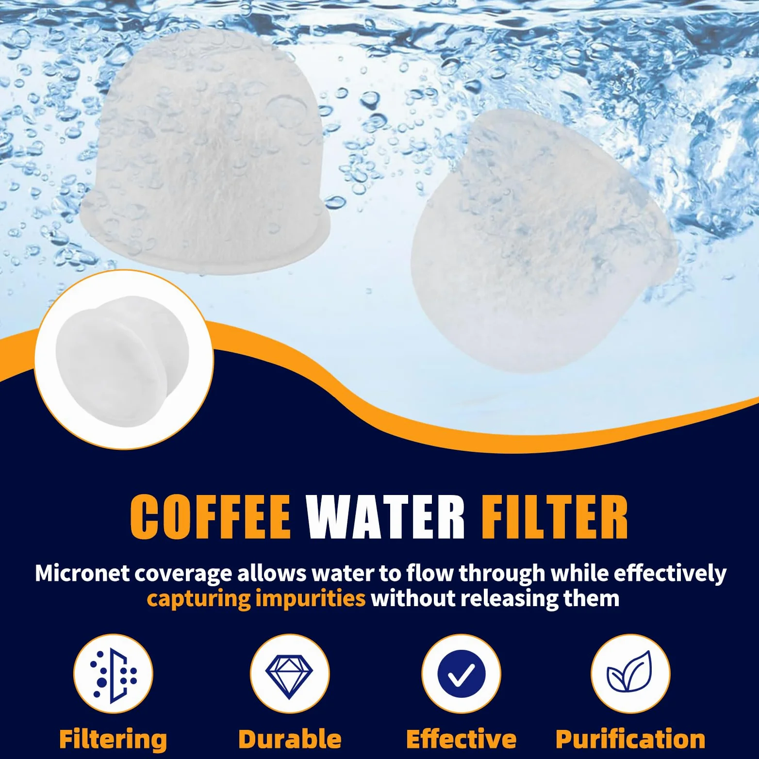 Paquete de 10 cápsulas de filtro de agua para cafetera Wolf Gourmet, filtro de carbón activado de repuesto para WGCM100S, WGCM110S, WGCM120S, compatible con cafetera Wolf Gourmet