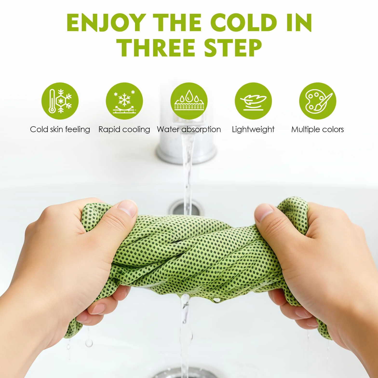 Toalla Refrescante 30x90 cm Microfibra Secado Rápido 4 Unidades con Funda