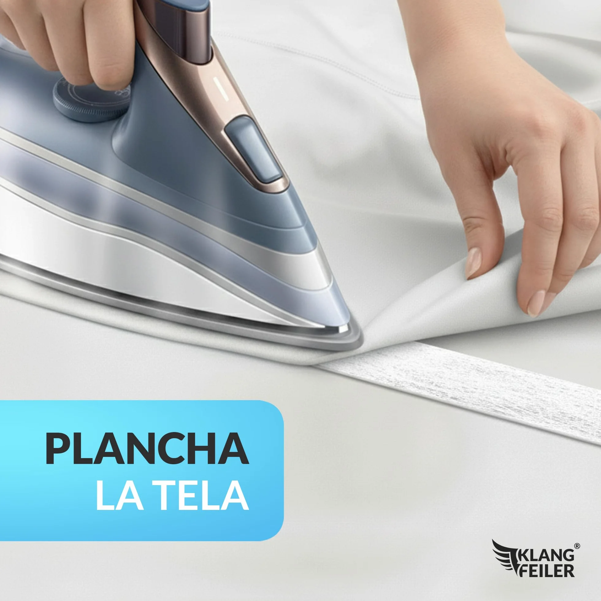 Klangfeiler® Cinta termoadhesiva para dobladillos - 30 metros - 20mm - Cinta adhesiva para cortinas, pantalones, vaqueros