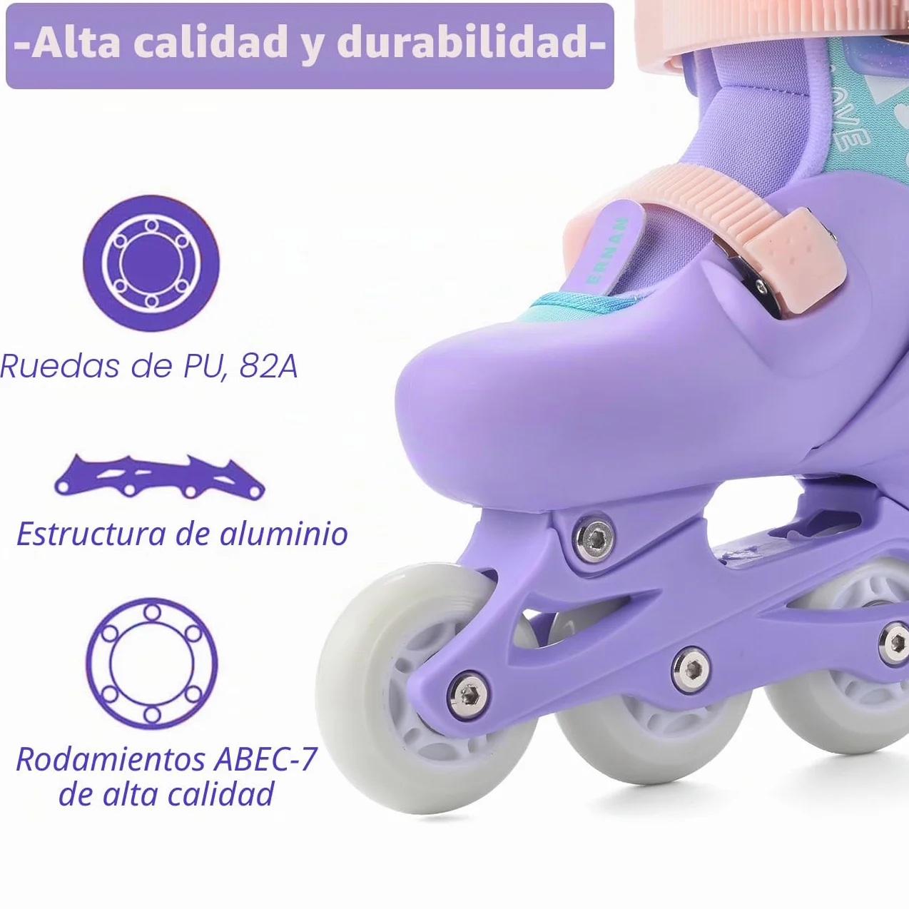 ERNAN Patines en línea, patines en línea ajustables iluminados para niños, patines en línea para niños y niñas, patines para niños, jóvenes, principiantes