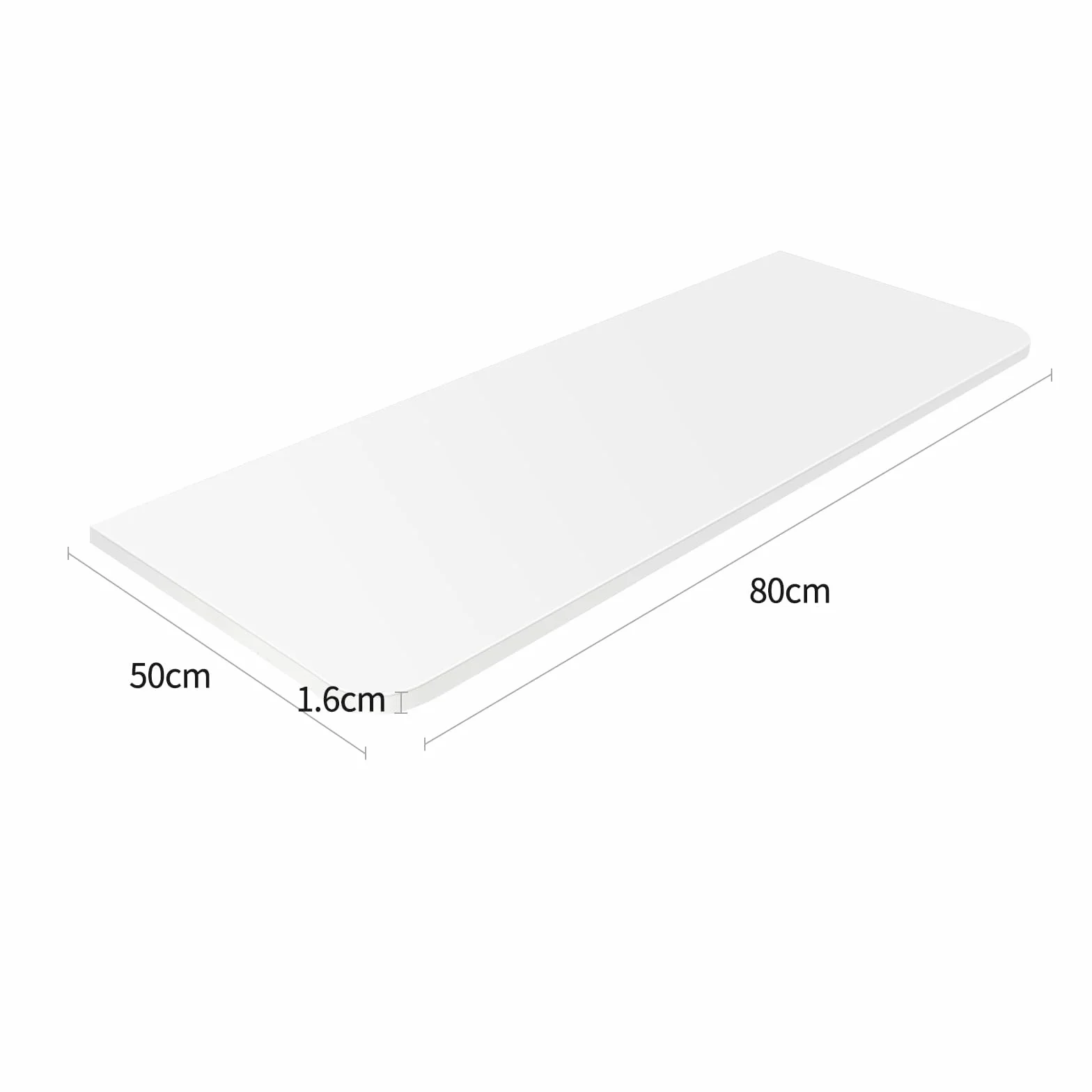 RELOVE Mesa flotante para comedor o cocina, plegable, invisible, repisa para ordenador flotante, para el hogar, mesa de lavandería plegable (80 x 50 x 1,6 cm) color blanco