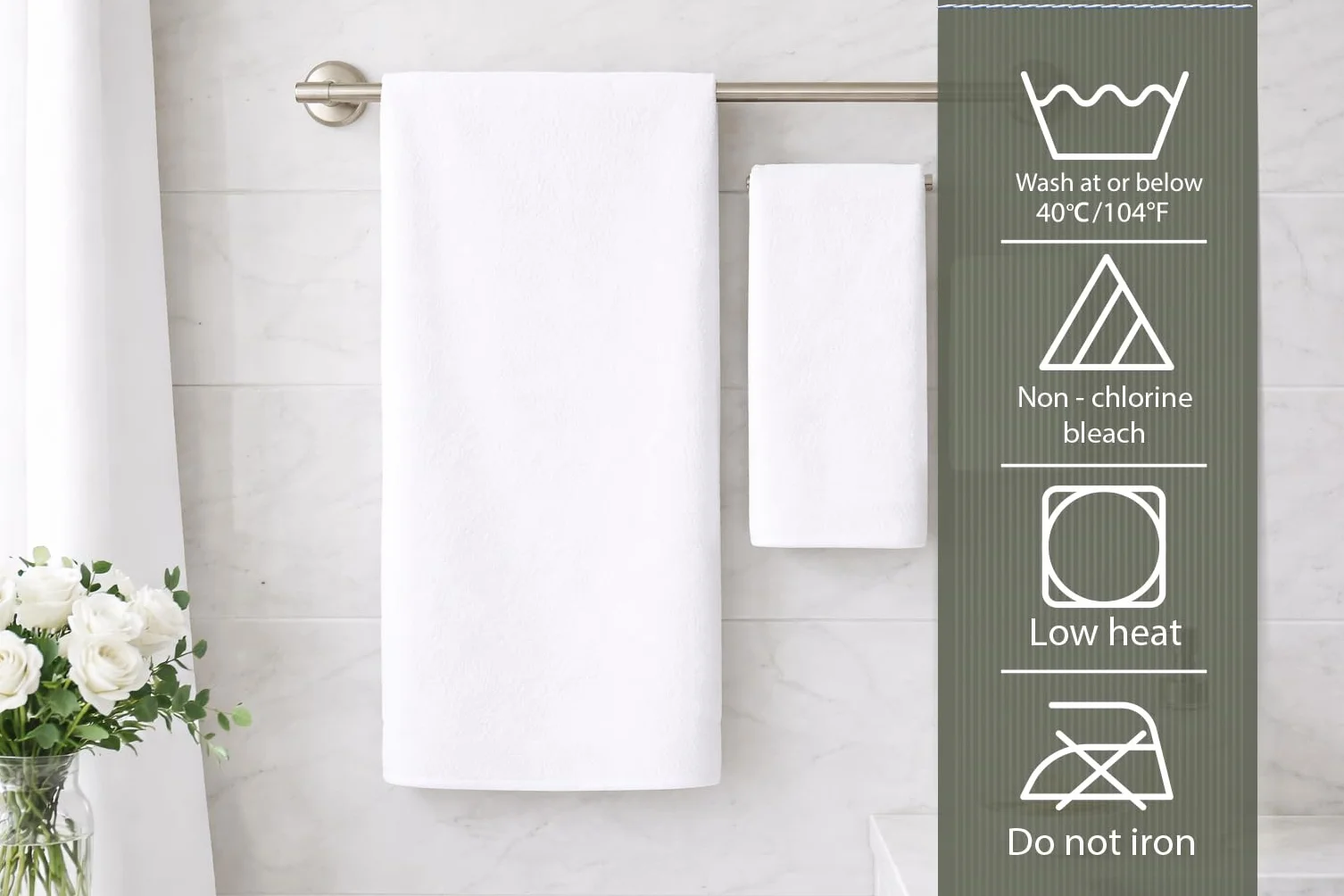 Caramont Juego de 6 Toallas de Baño 50x90 cm – 100% Algodón, Ultra Suaves, Muy Absorbentes, Secado Rápido, Calidad Hotelera – Blanco – para Baño, Ducha, Gimnasio, Hotel y SPA