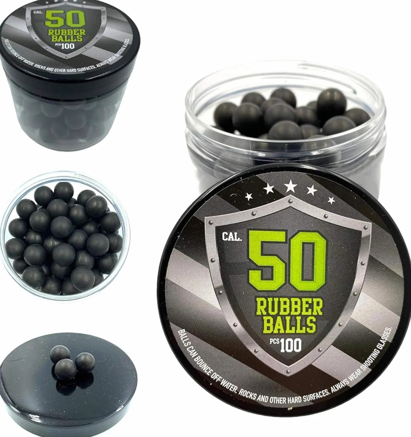 SSR 100 Rubber Balls Paintballs 50 Cal Bolas de Pintura Pelotas de Goma Pistola Revolver