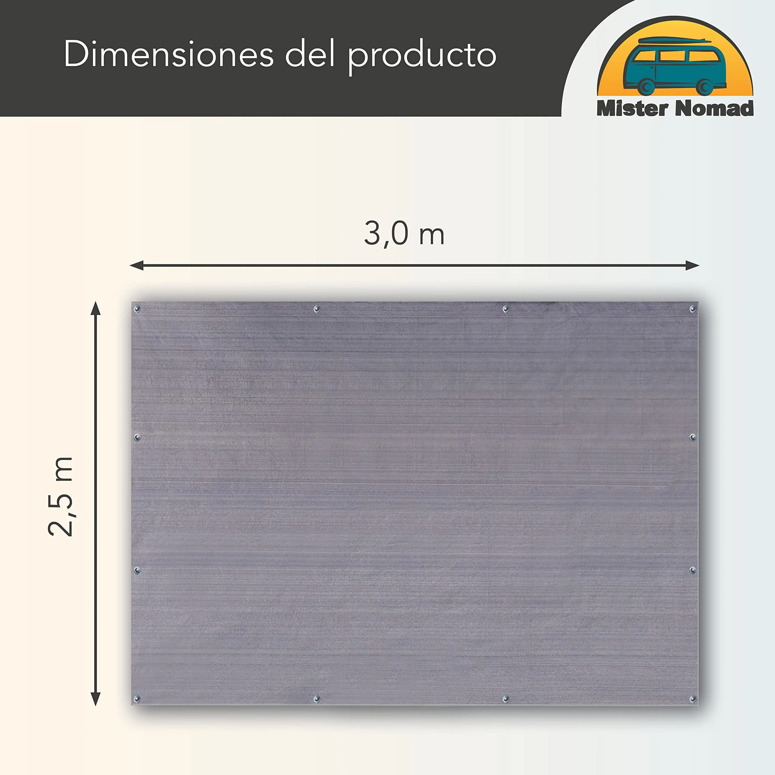 Mr Nomad Alfombra Camping 300 g/m² Transpirable 3 x 2,5 m Suelo Toldo Caravana