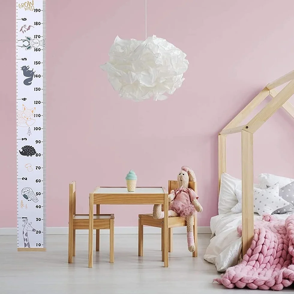 Tabla de Altura de Pared para Bebés, Lienzo y Madera Retirable, Crecimiento Infantil
