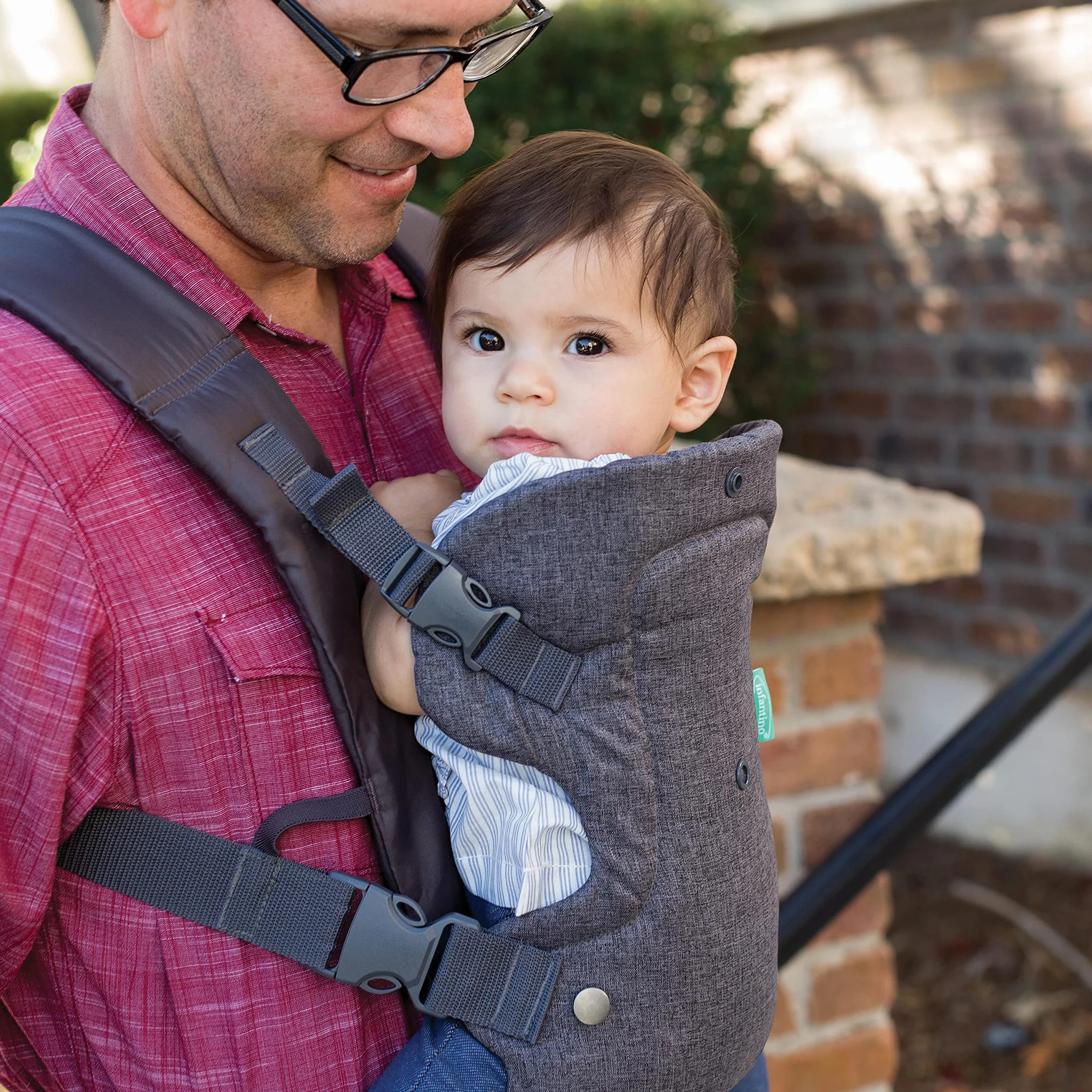 Infantino Mochila Portabebé Flip Advanced 4-en-1 Ergonómica Convertible Gris 3,6-14,5 kg
