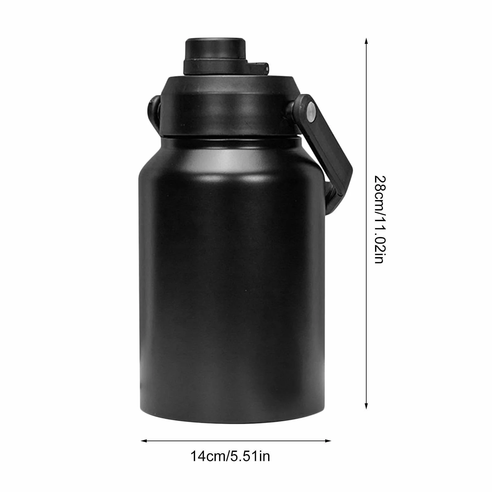 Botella de agua de galón | Botella de agua de acero inoxidable de cuello | ancho | Jarra aislada al vacío de dos pisos para bebidas frías para , senderismo, camping