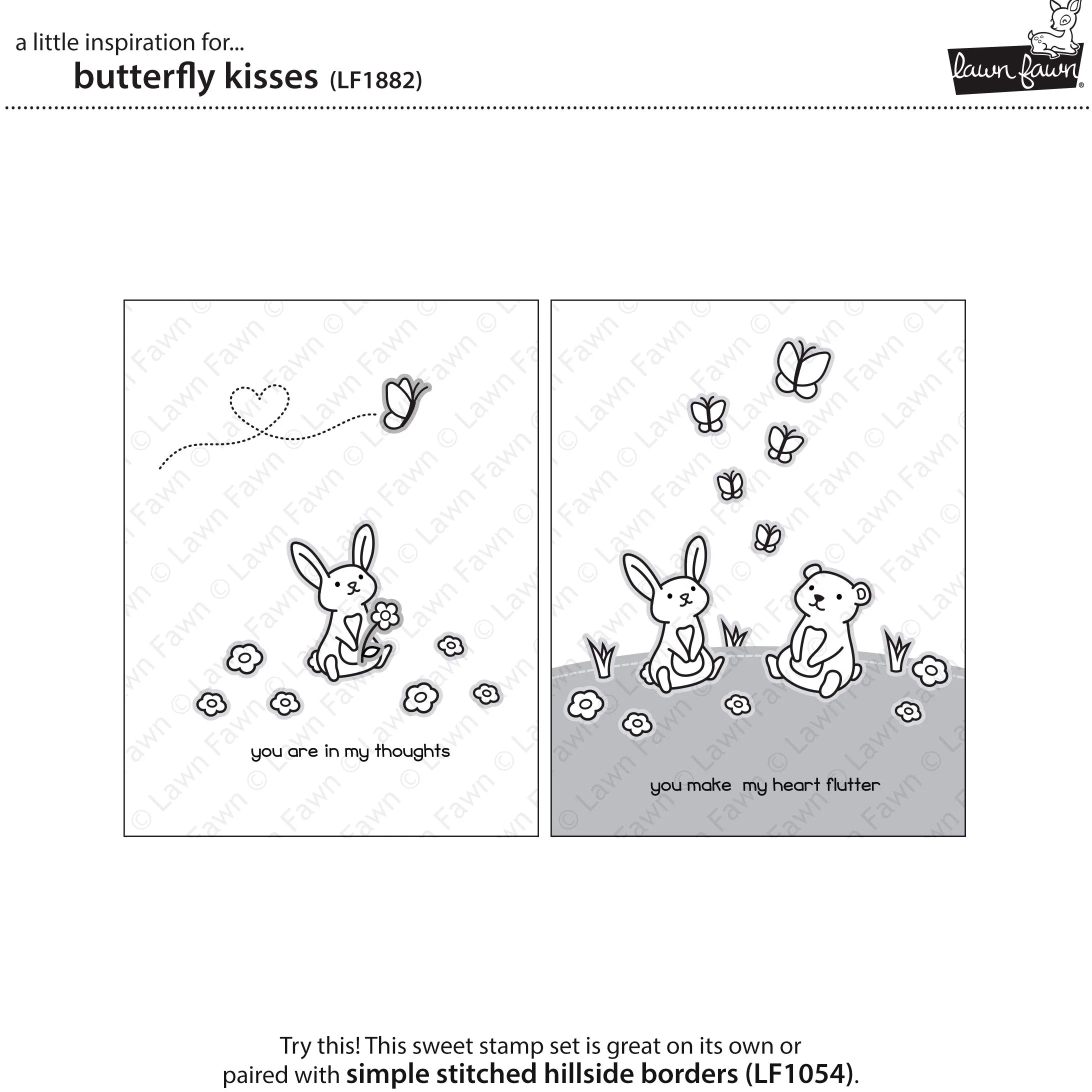 Lawn Fawn Clear Stamps 4"X6"-Butterfly Kisses