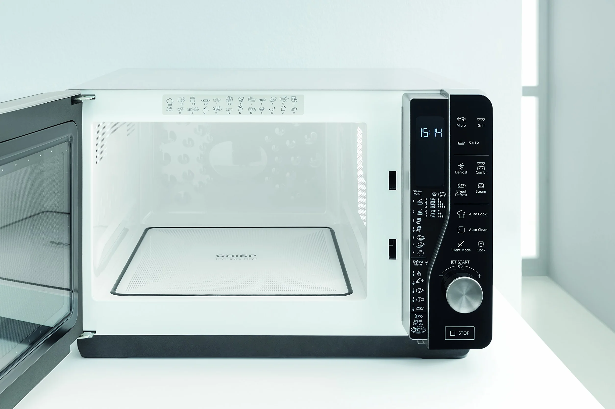 Whirlpool MWF 427 SL Encimera - Microondas (Encimera, Microondas combinado, 25 L, 800 W, Botones, Tocar, Negro, Plata)