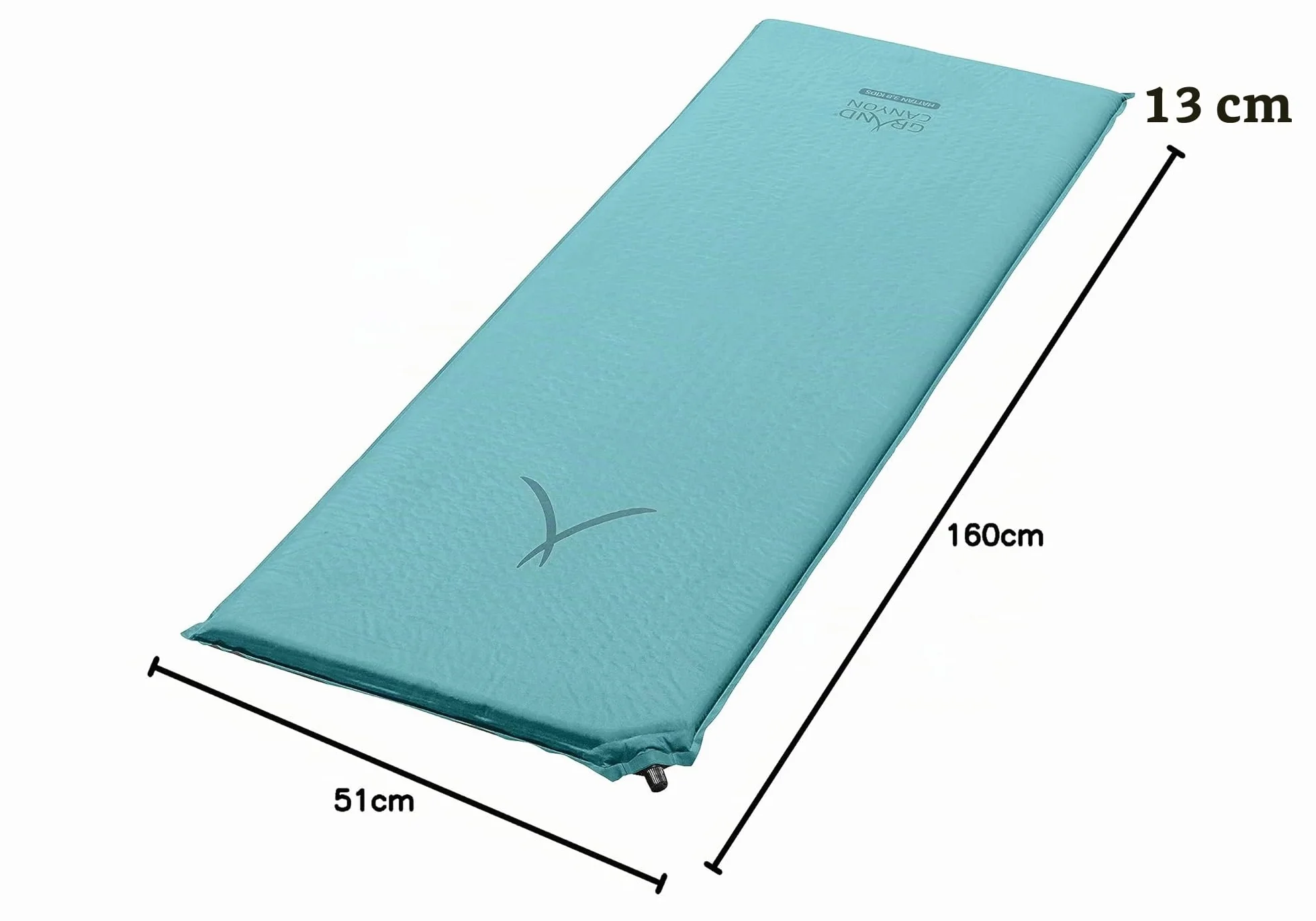 Grand Canyon HATTAN 3.8 KIDS Estera de camping autoinflable 160x51x3,8cm Meadowbrook turquesa