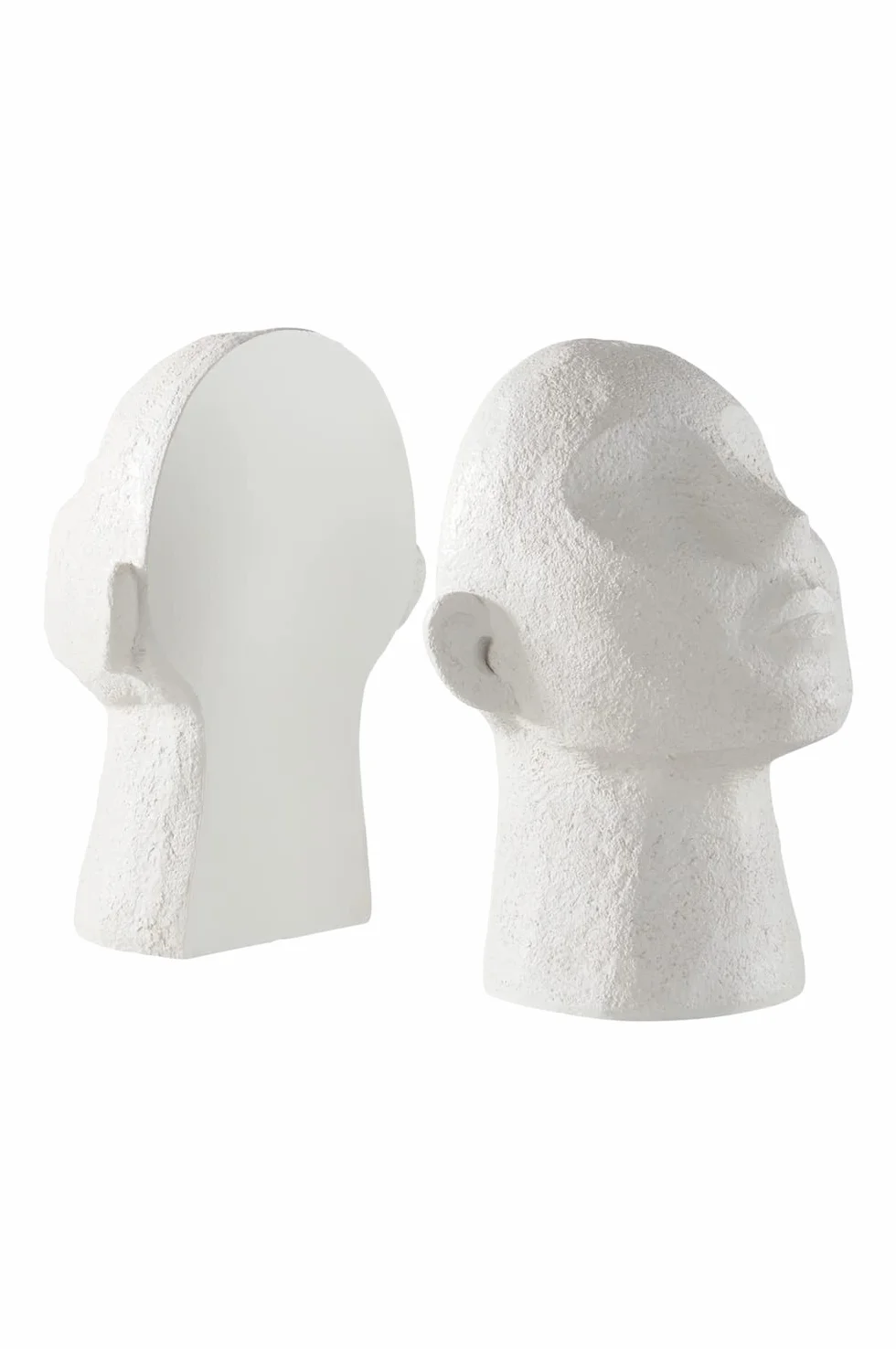 JOTEX Juego de 2 sujetalibros Decorativos Elegantes y Fuertes, Color Blanco Natural, 16 x 11 x 22,5 cm
